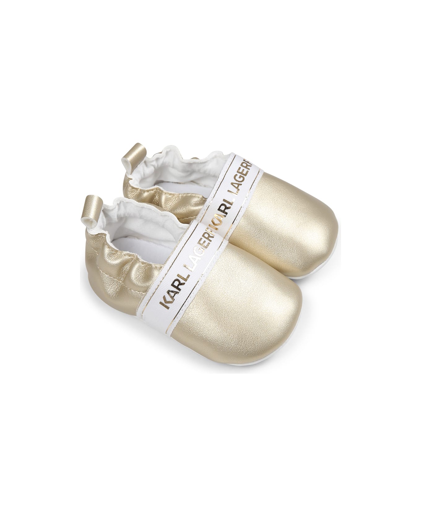 Karl Lagerfeld Kids Gold Slip On For Babykids With Logo - Gold