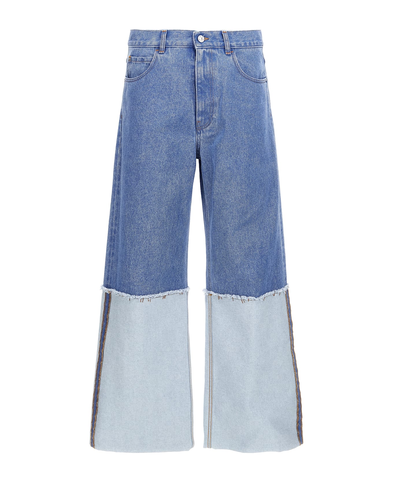 Marni Maxi Turn-up Jeans - Light Blue