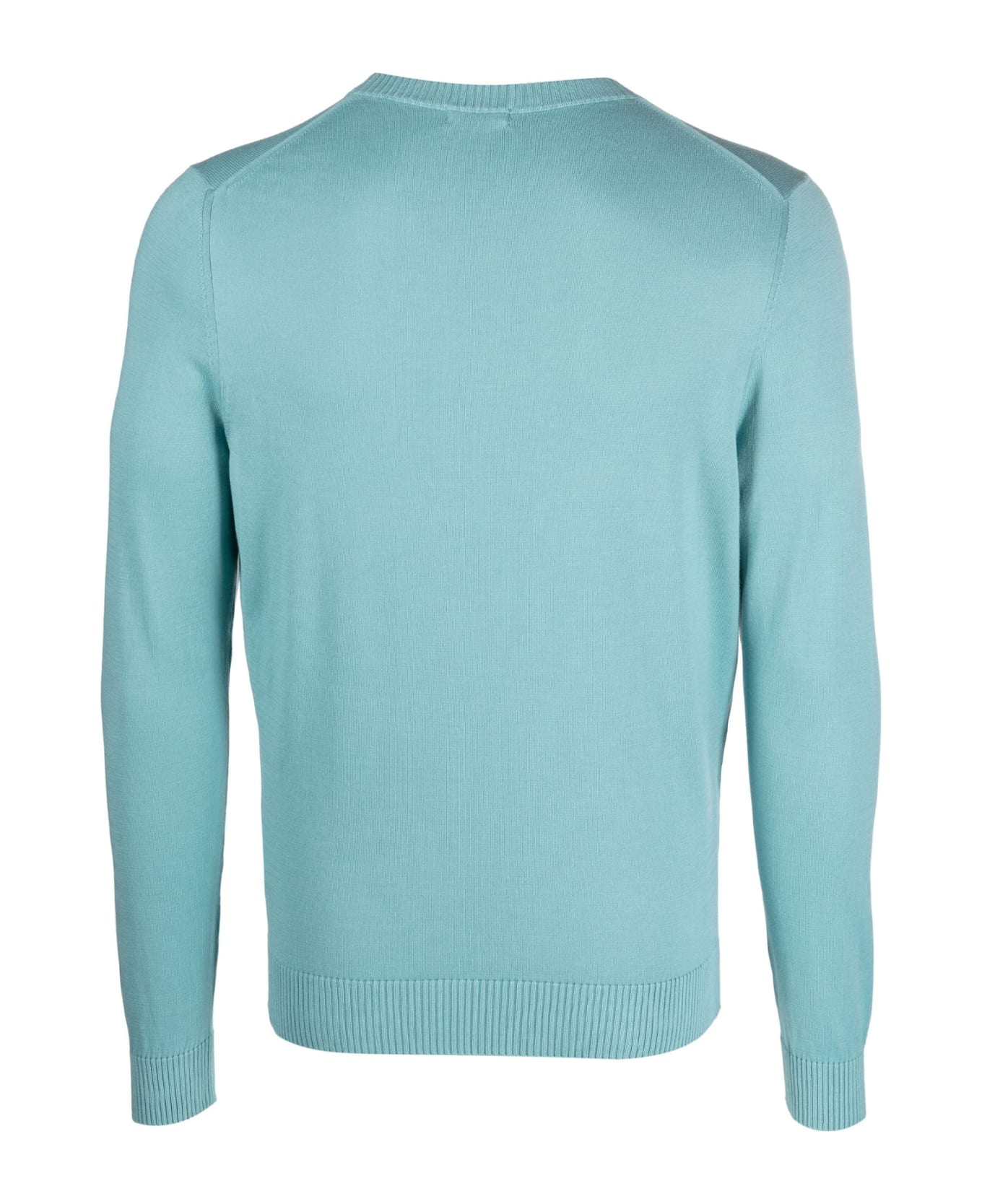 Malo Light Blue Crew-neck Sweater In Cotton - WATERY