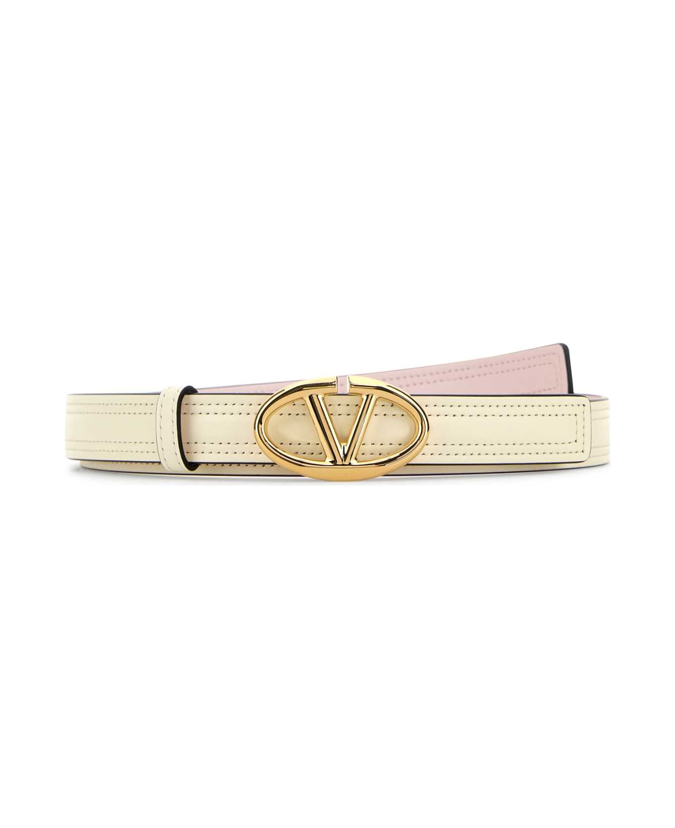 Valentino Garavani 'vlogo Bold Edition' Belt - IVORYMAUVEMORN