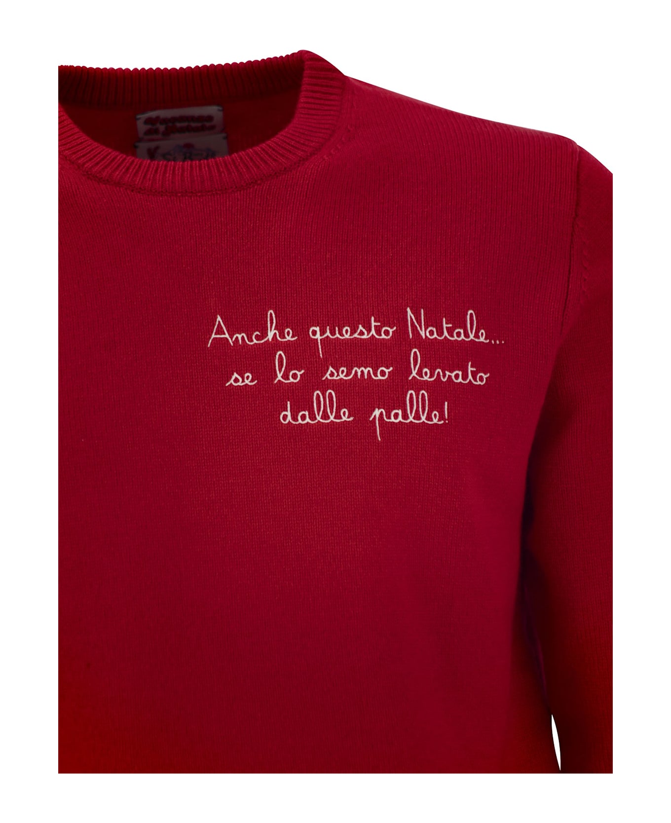 MC2 Saint Barth Vacanze Di Natale Jumper In Wool And Cashmere Blend - Red