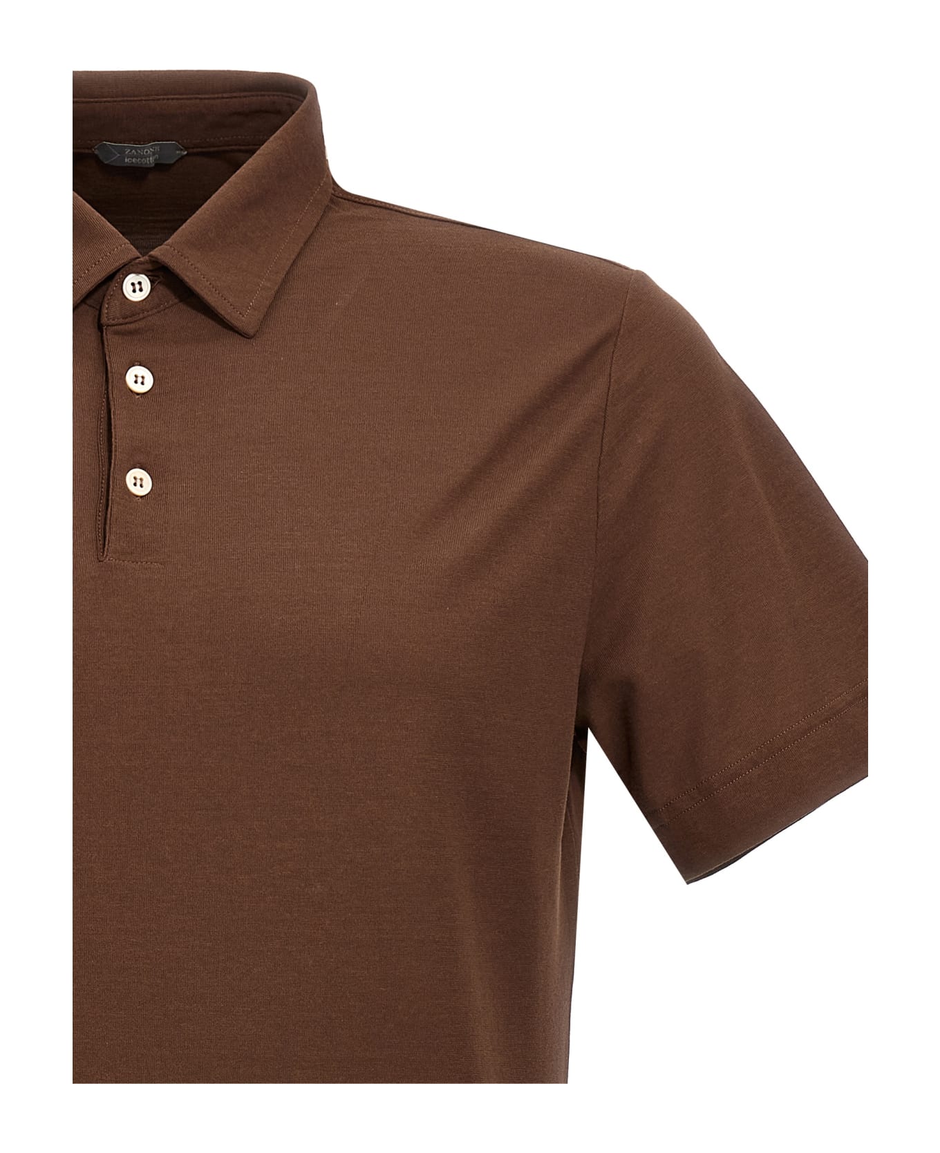 Zanone 'ice Cotton' Polo Shirt - Brown