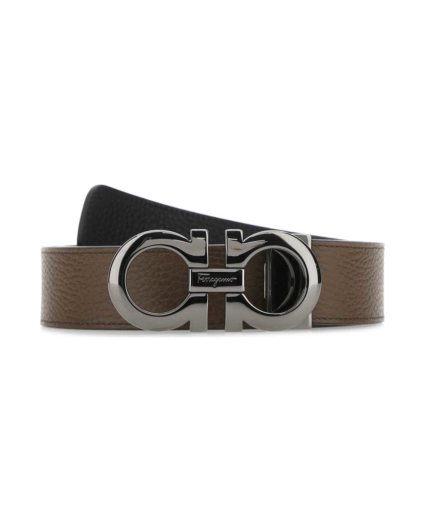 Ferragamo Brown Leather Reversible Belt - BROWNSUGARNERO ベルト