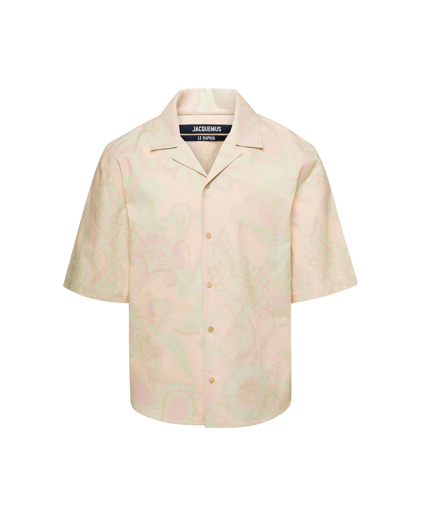 Jacquemus 'le Chemise Aouro' Multicolor Short-sleeve Shirt With All-over Print In Cotton Man - Multicolor