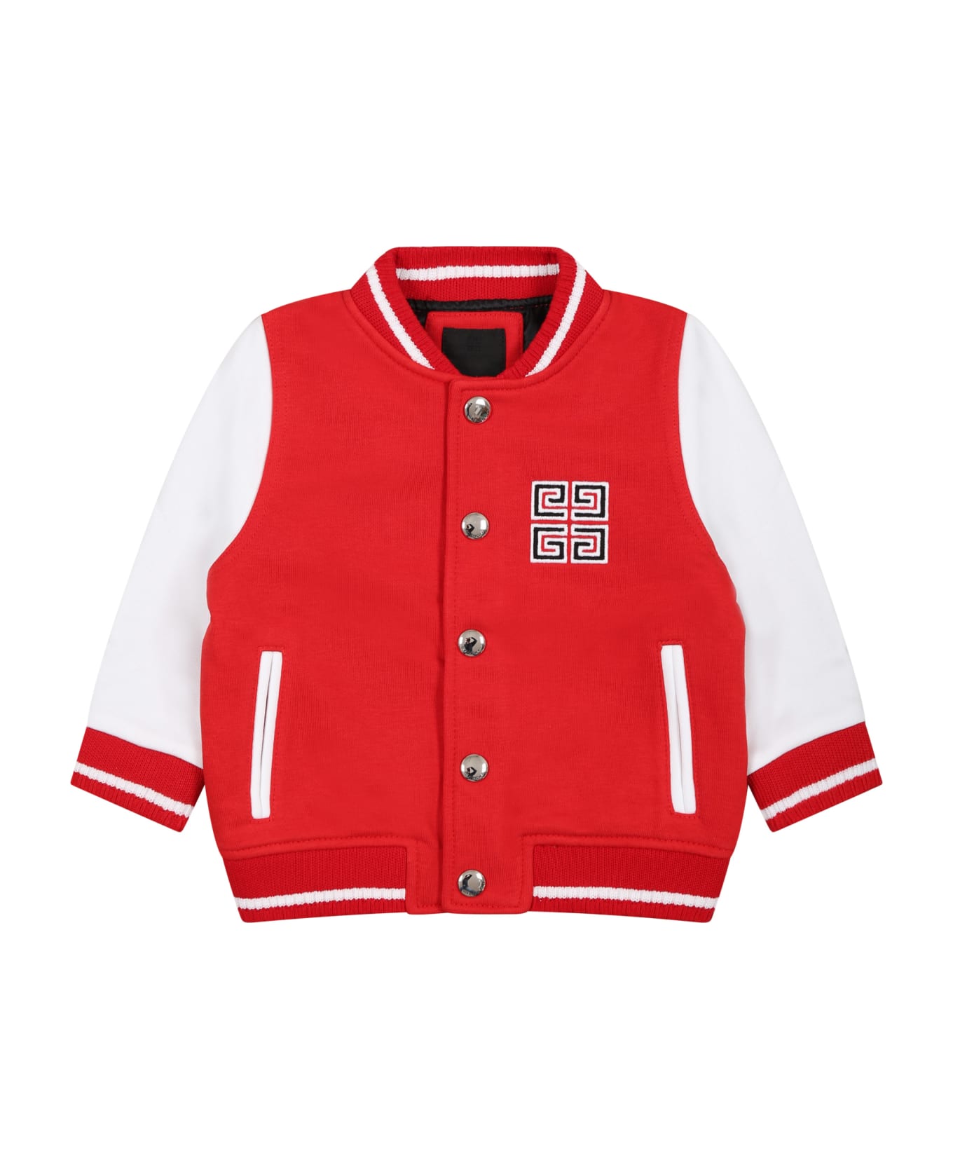 Givenchy Red Bomber Jacket For Baby Boy With Logo - Red