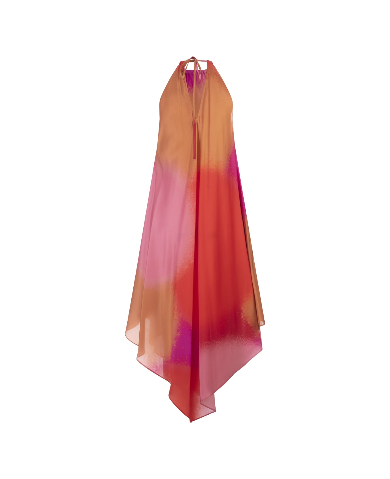 Gianluca Capannolo Multicolour Silk Asymmetrical Sleeveless Dress - Multicolour ジャンプスーツ