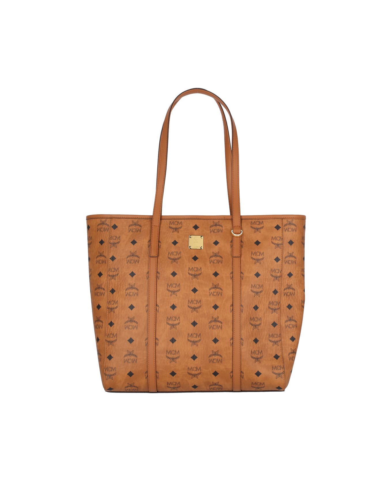 MCM Logo Tote Bag - Brown