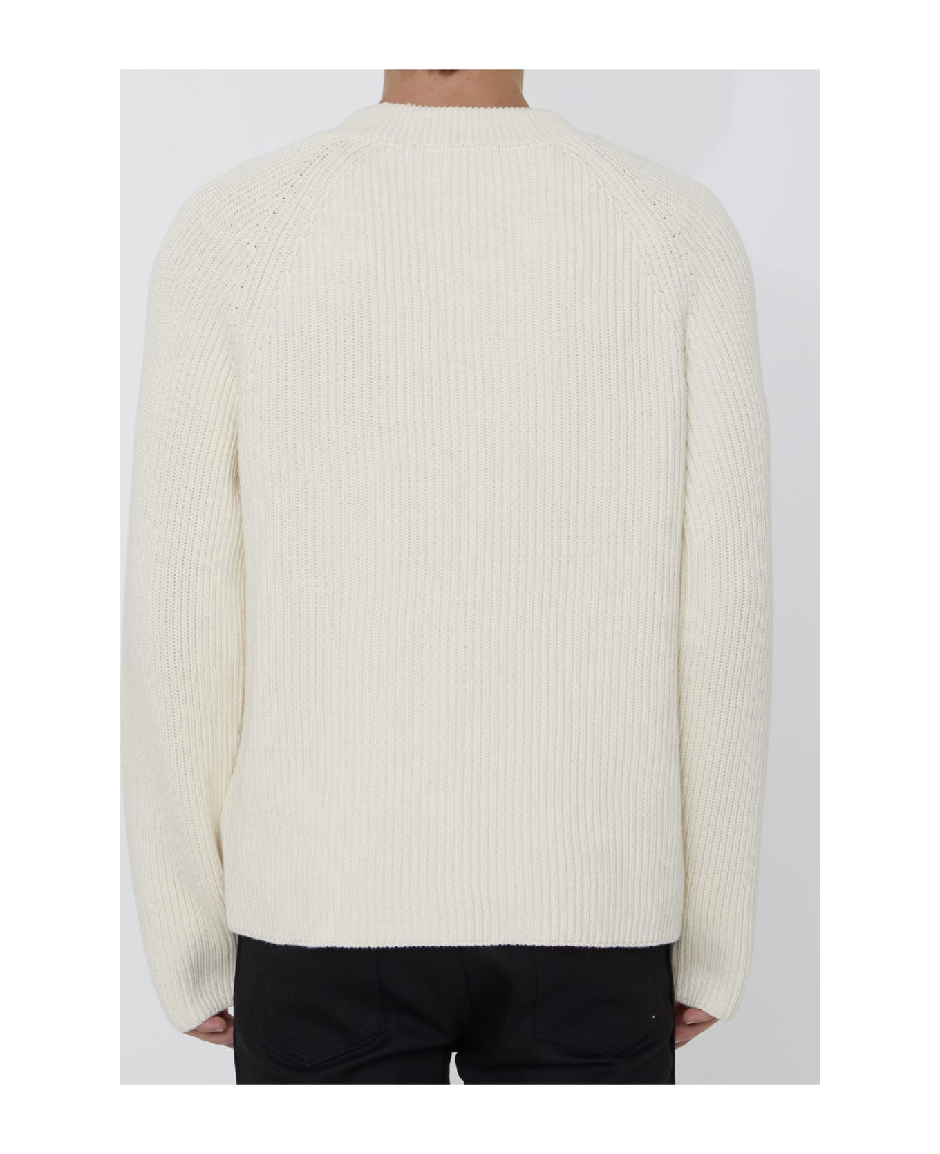 Ami Alexandre Mattiussi Ivory Jumper With Patch - IVORY ニットウェア