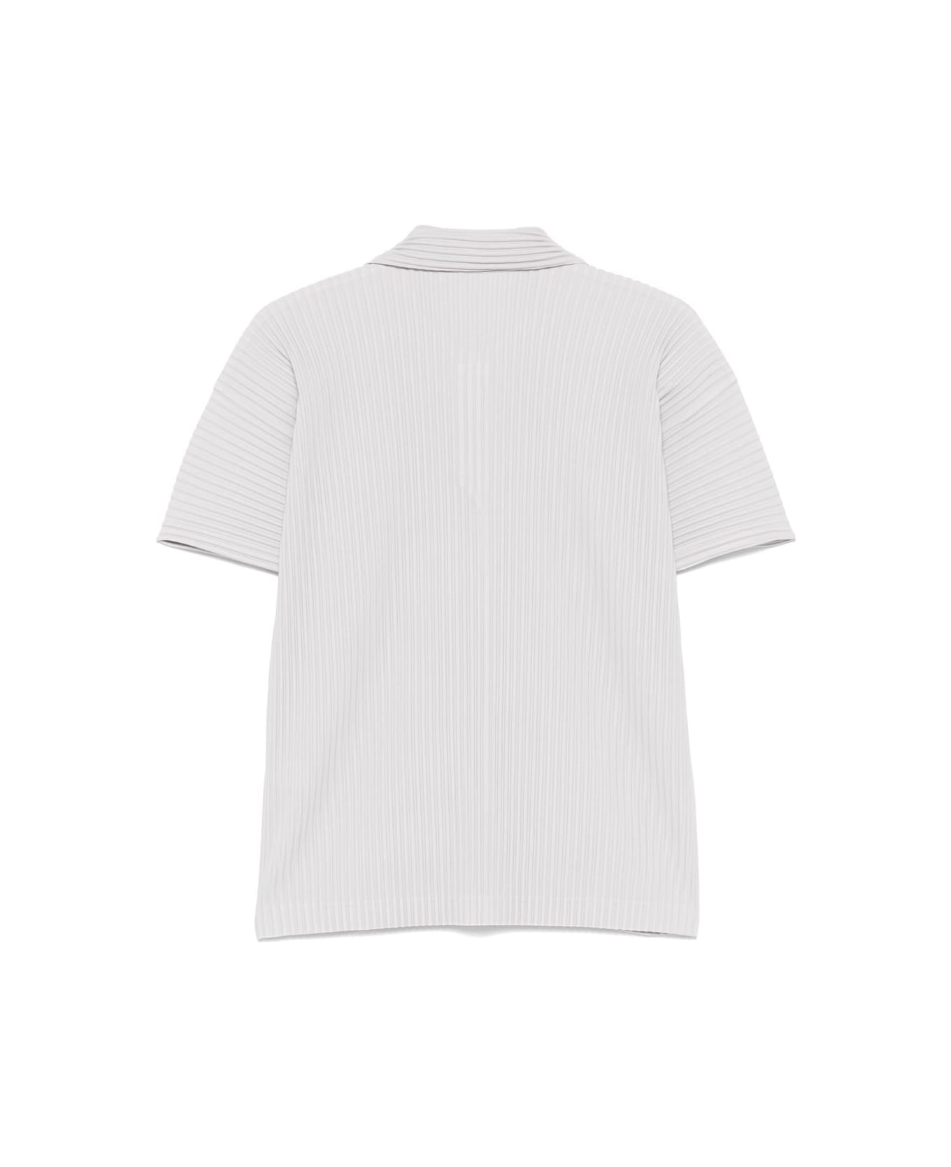 Homme Plissé Issey Miyake Pleated Polo Shirt - Light Grey