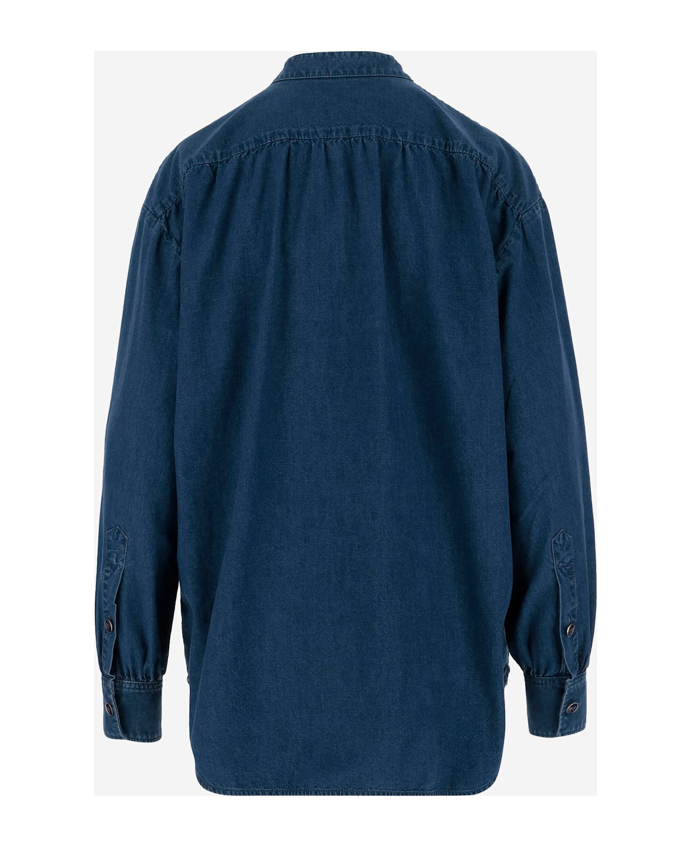 Valentino Ruffle Denim Shirts - Medium Blue Denim