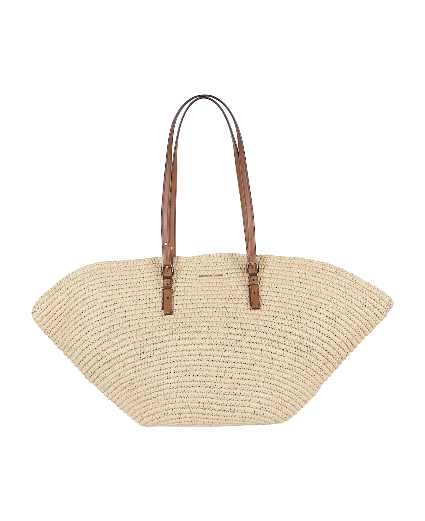 MICHAEL Michael Kors 'isa Large' Beige Shopper With Woven Design And Two Adjustable Handles In Tech Fabric Woman - Nat Lugg