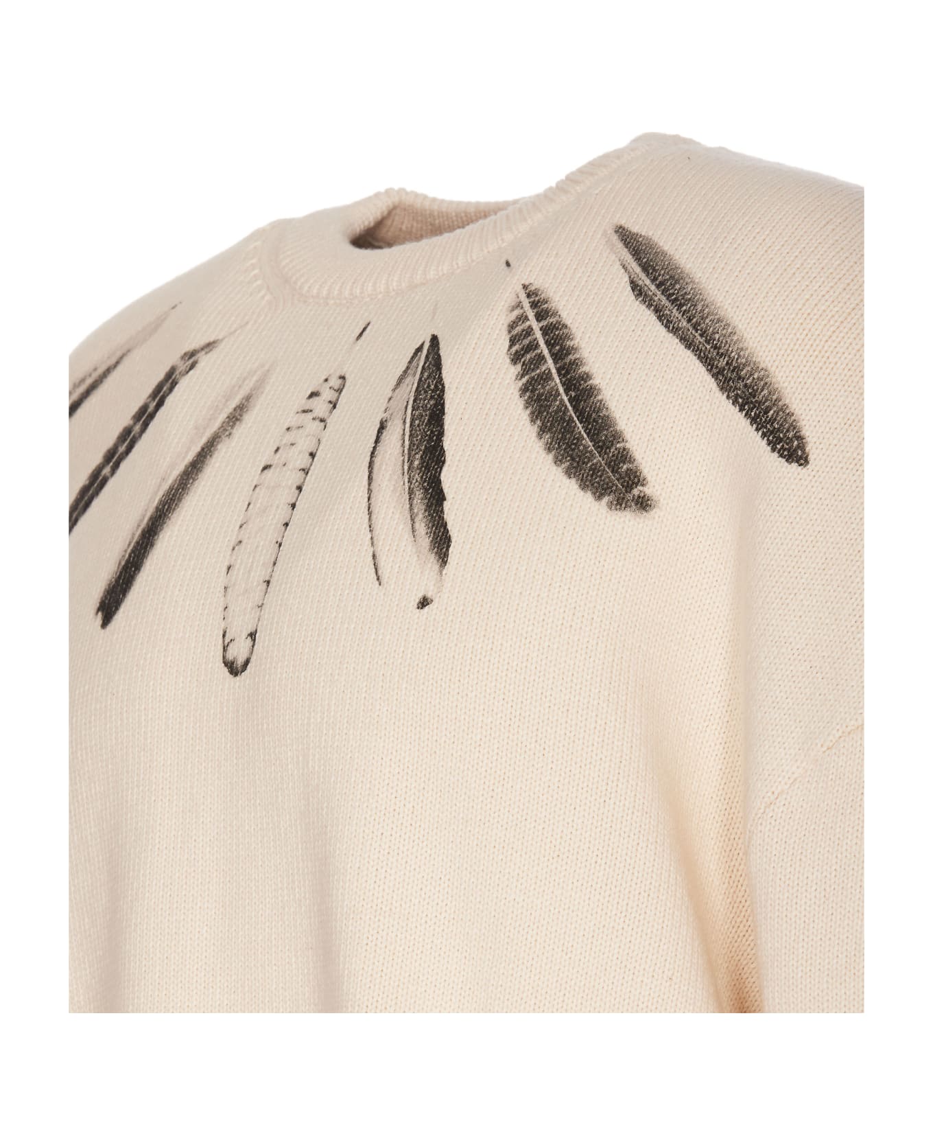 Marcelo Burlon Aop Wind Feather Sweater - Beige