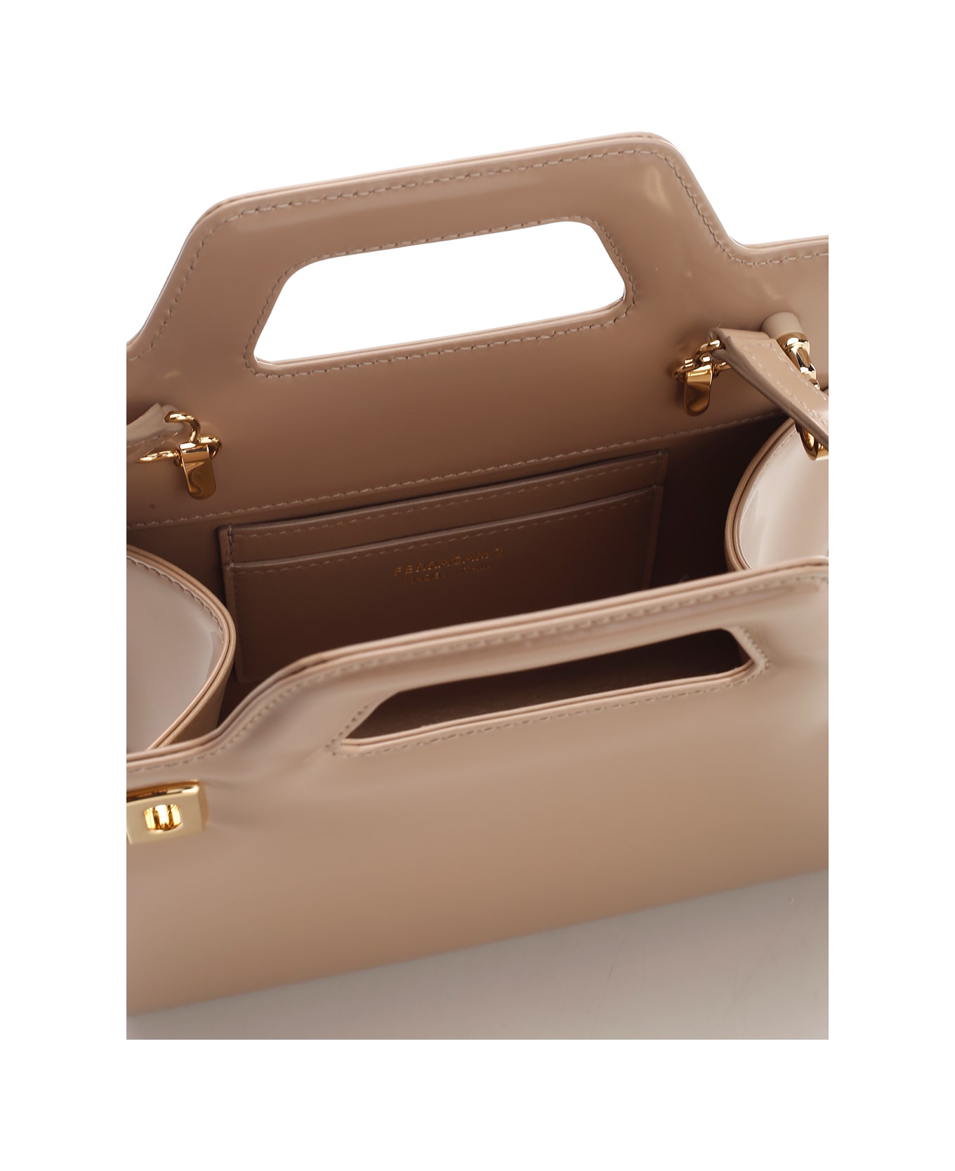 Ferragamo 'wanda' Mini Handbag - Beige