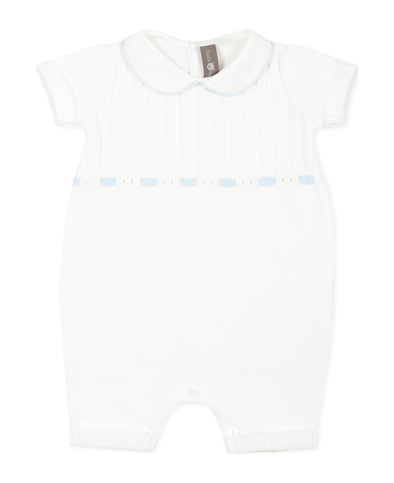 Little Bear White Romper For Baby Boy - White