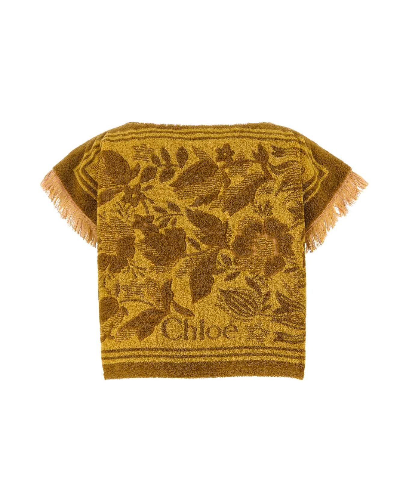 Chloé Embroidered Terry Fabric Top - ANISEGREEN