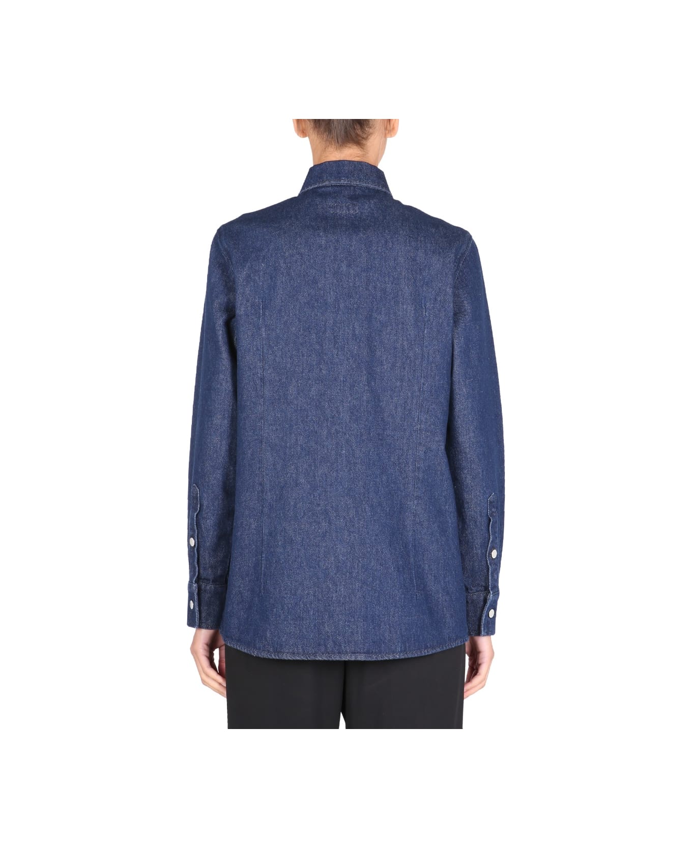 Raf Simons Shirt Jacket With Logo Patch - BLUE シャツ