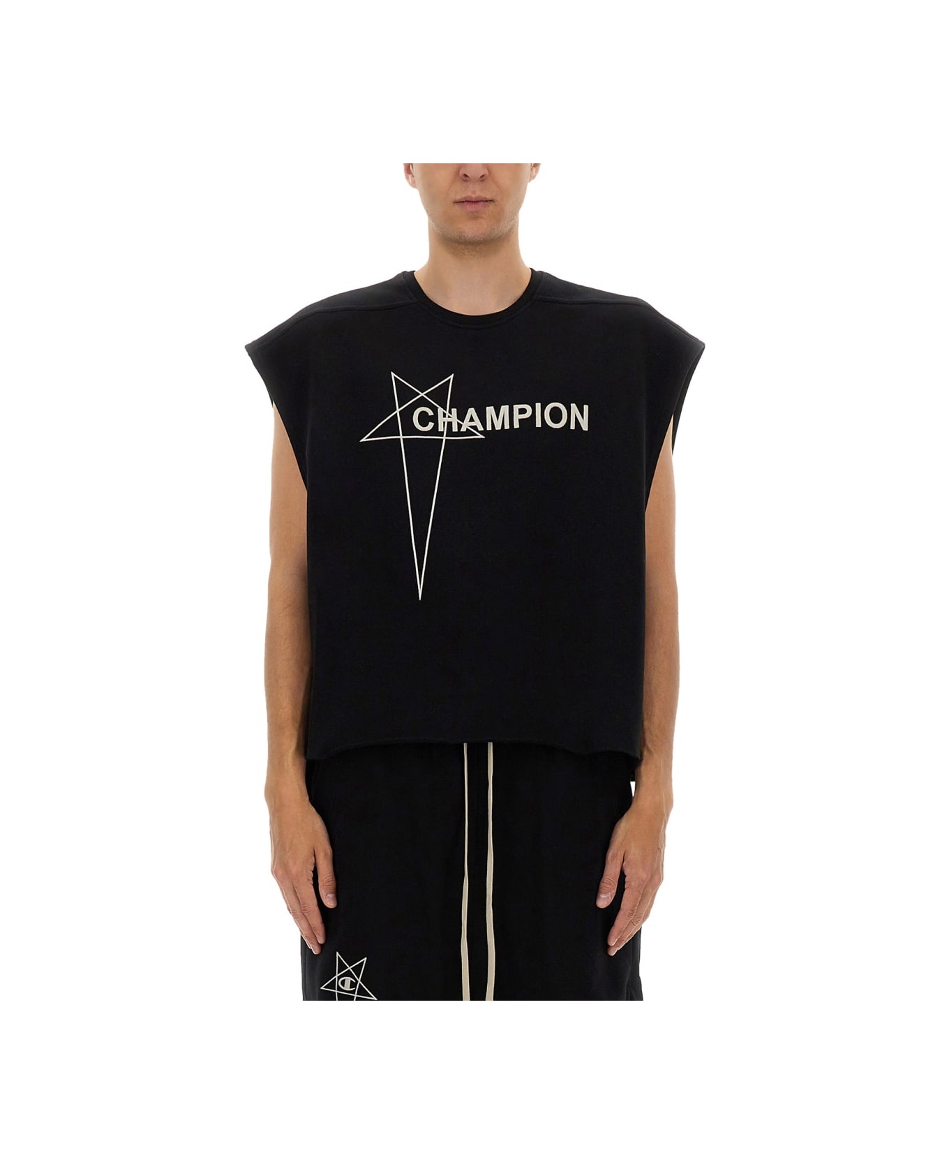 Rick Owens x Champion Cropped Micro Tatlin T-shirt - BLACK