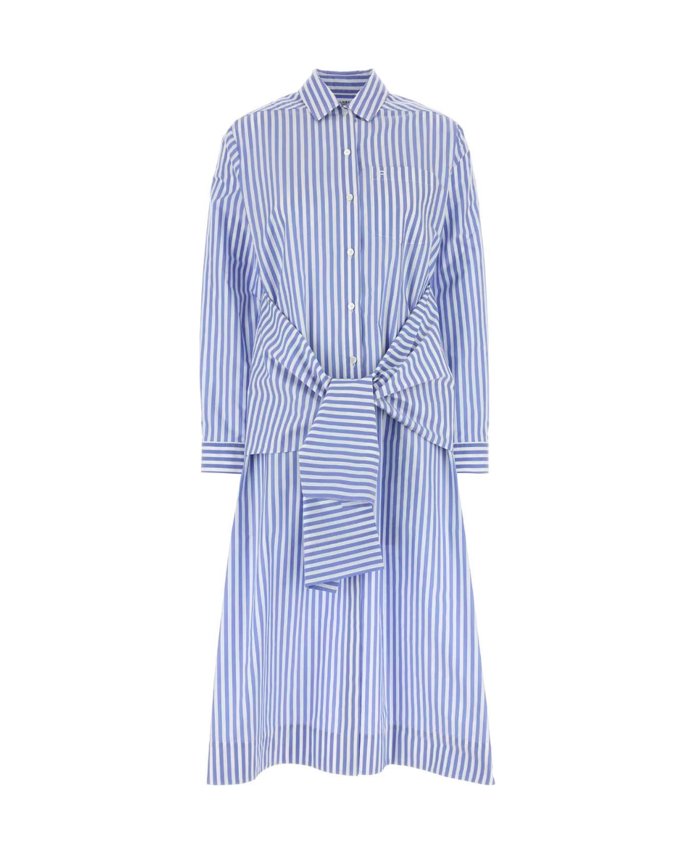 Philosophy di Lorenzo Serafini Embroidered Poplin Shirt Dress - FANTASIABLU