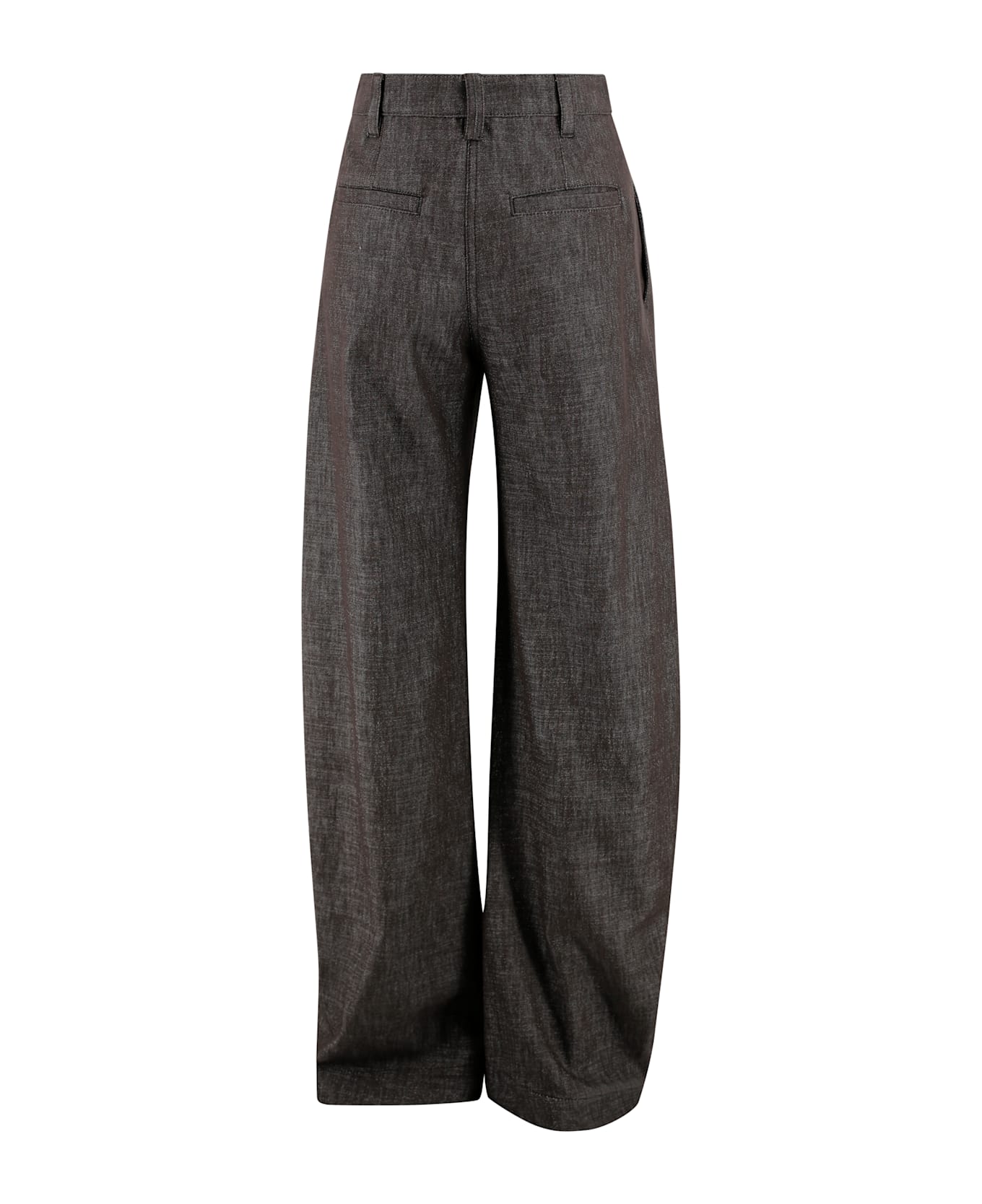 Brunello Cucinelli Loose Curved Pants - Brown
