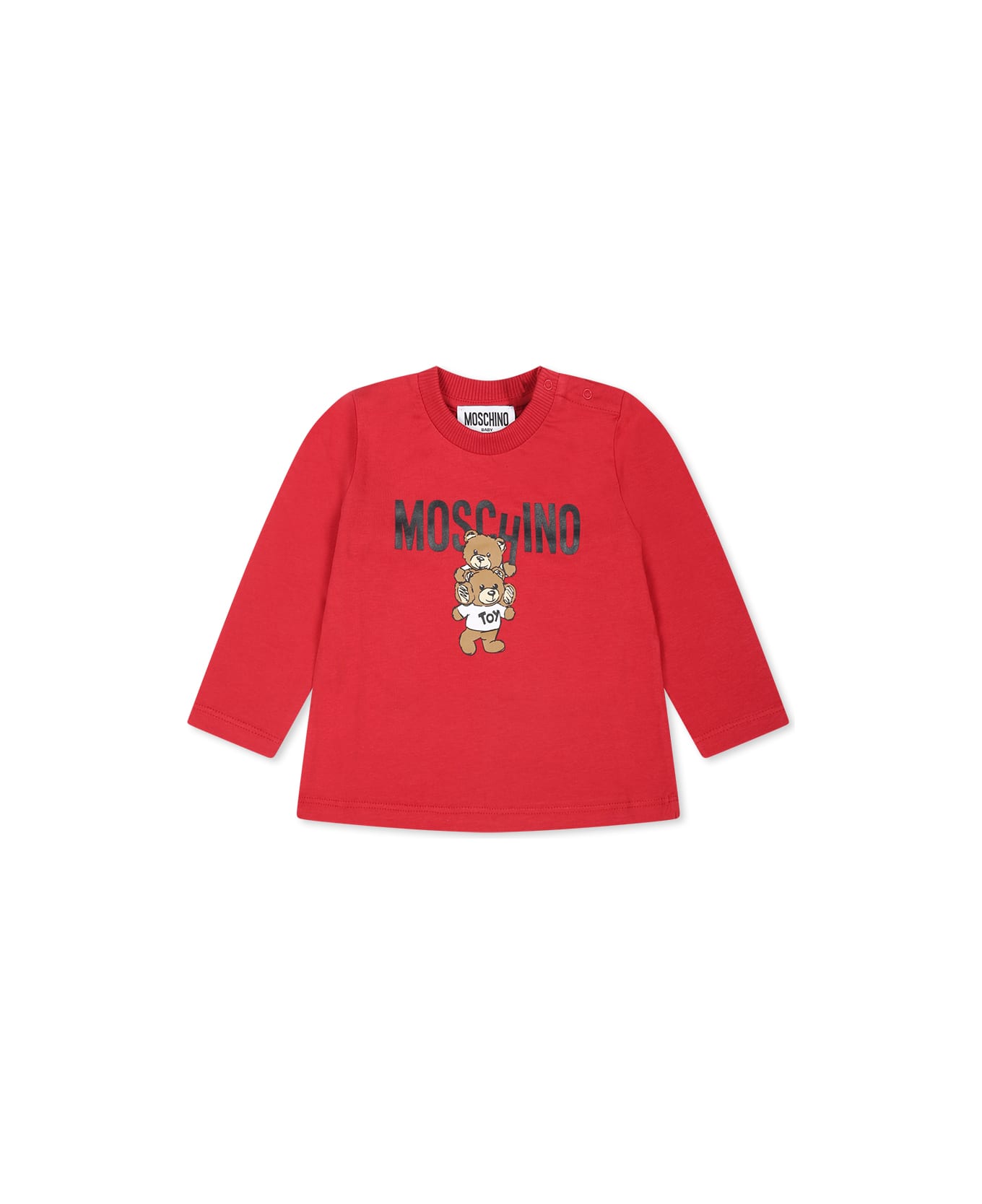 Moschino Burgundy T-shirt For Babykids With Teddy Bear - Bordeaux