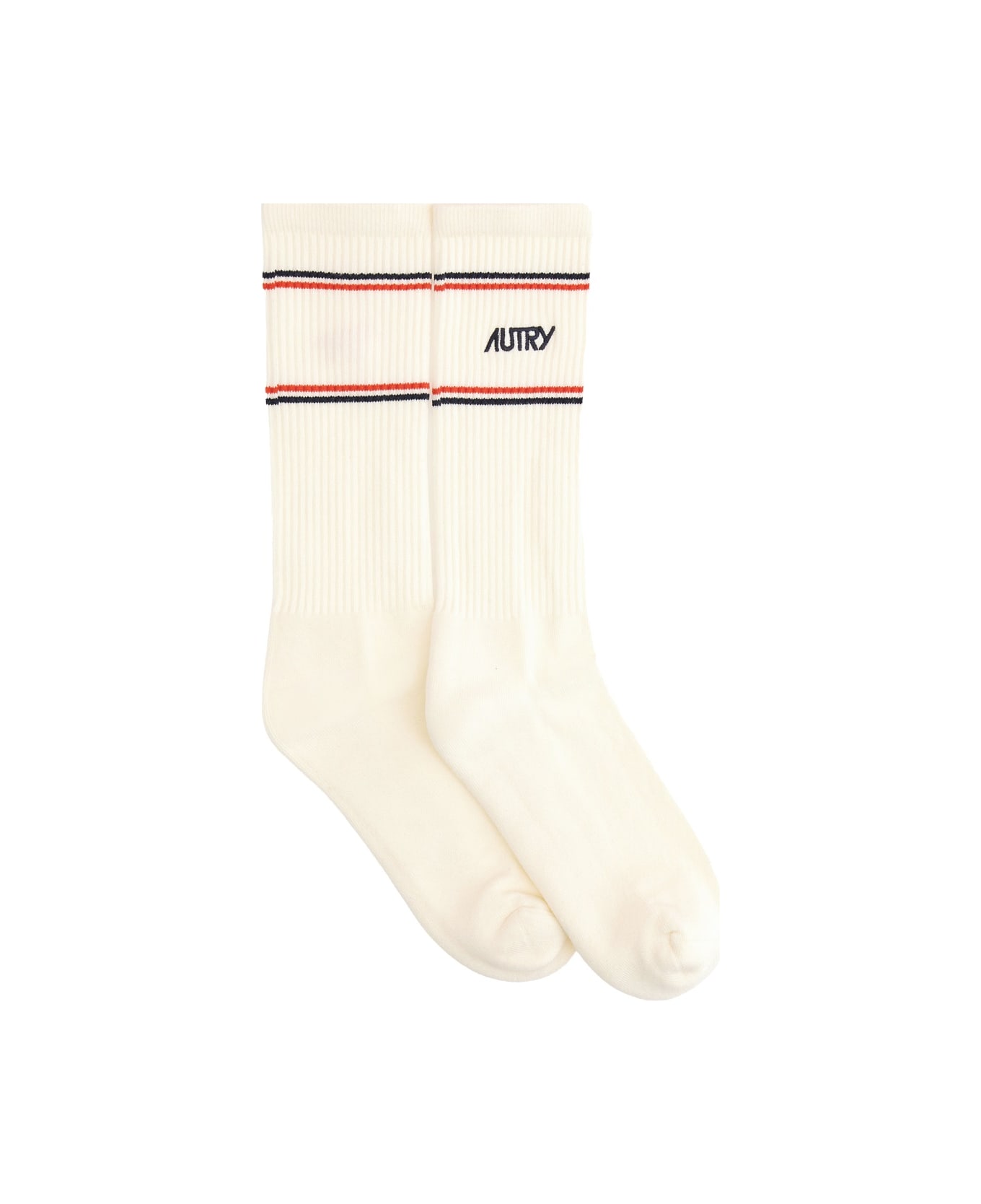 Autry Socks With Logo - WHITE