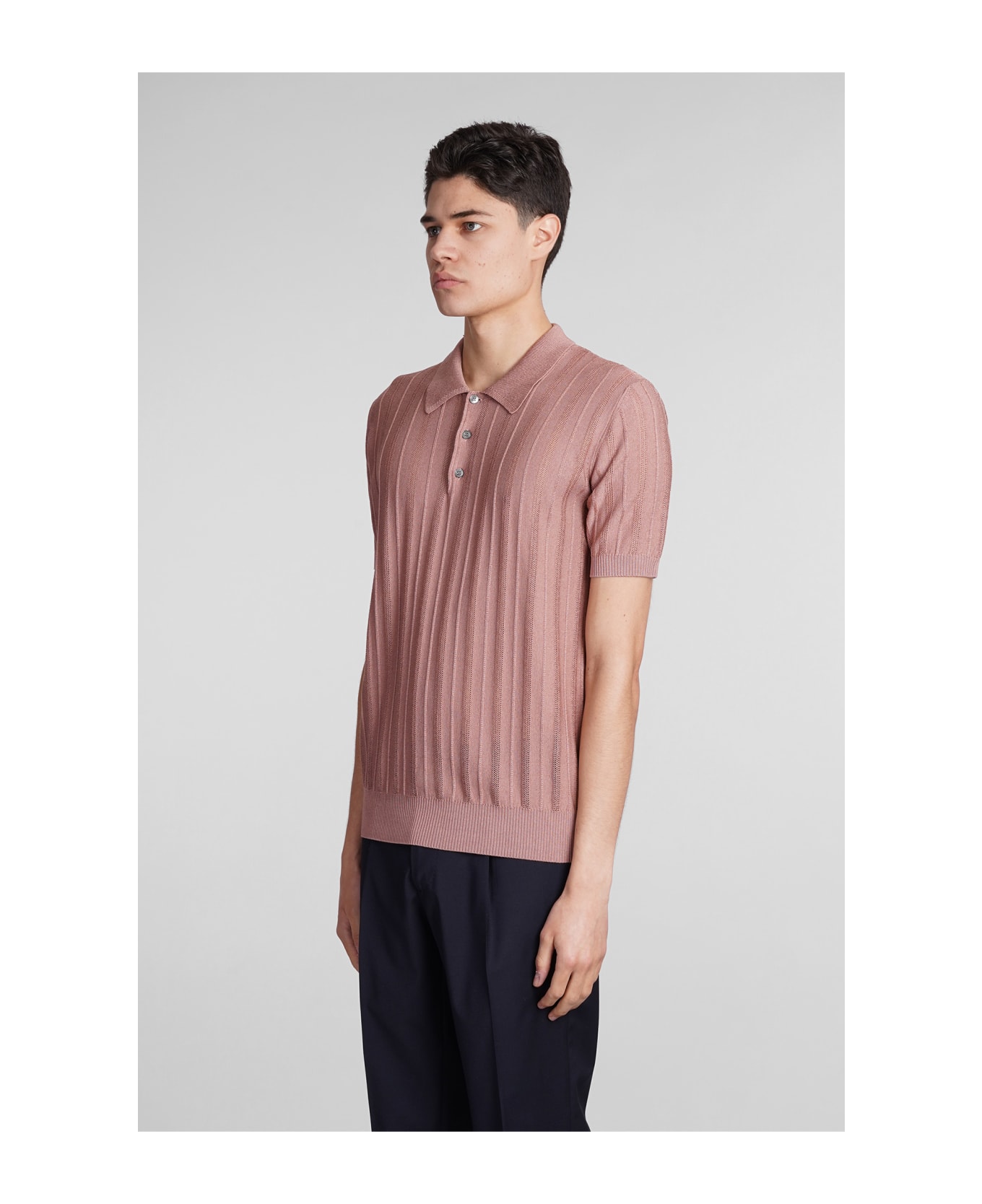 Roberto Collina Polo In Rose-pink Cotton - rose-pink