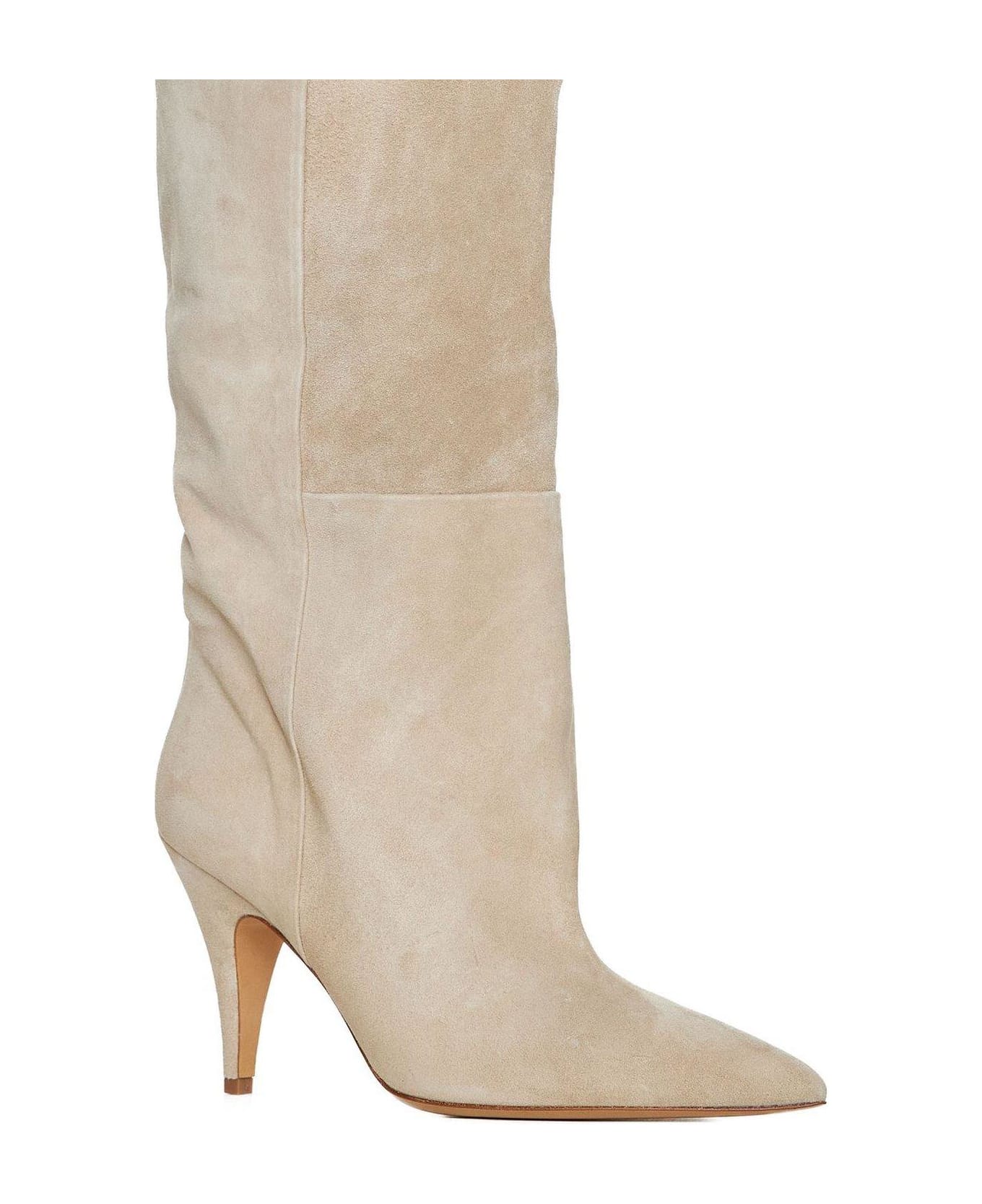 Khaite The River Pointed-toe Knee-high Boots - Beige suede