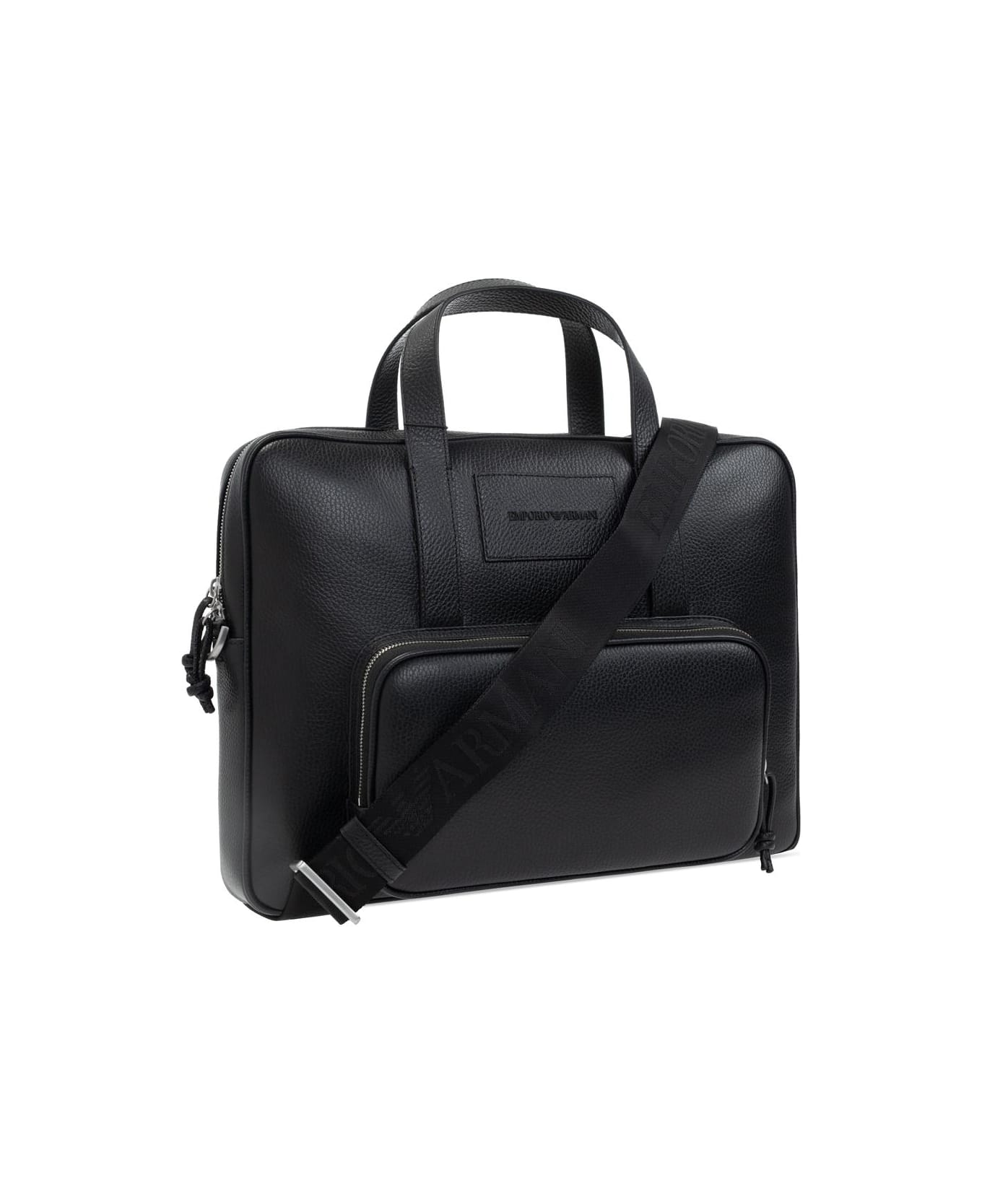 Emporio Armani Briefcase With Logo - Black