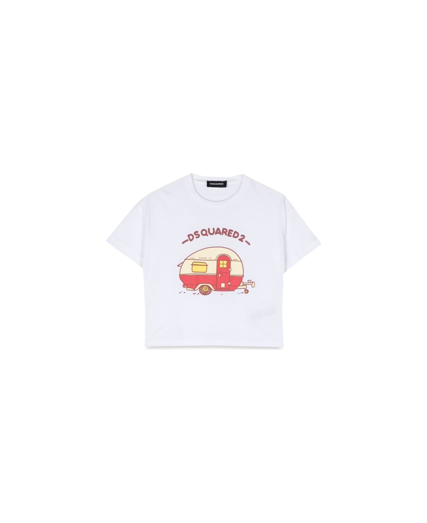 Dsquared2 Crop Print T-shirt - WHITE