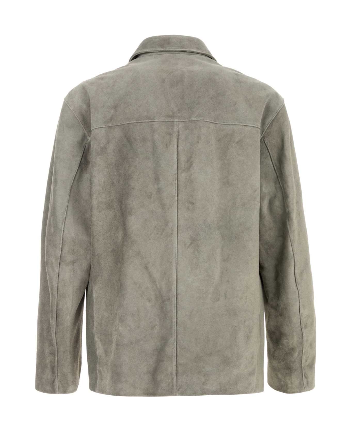 Lemaire Grey Suede Blazer - PEBBLEGRAY
