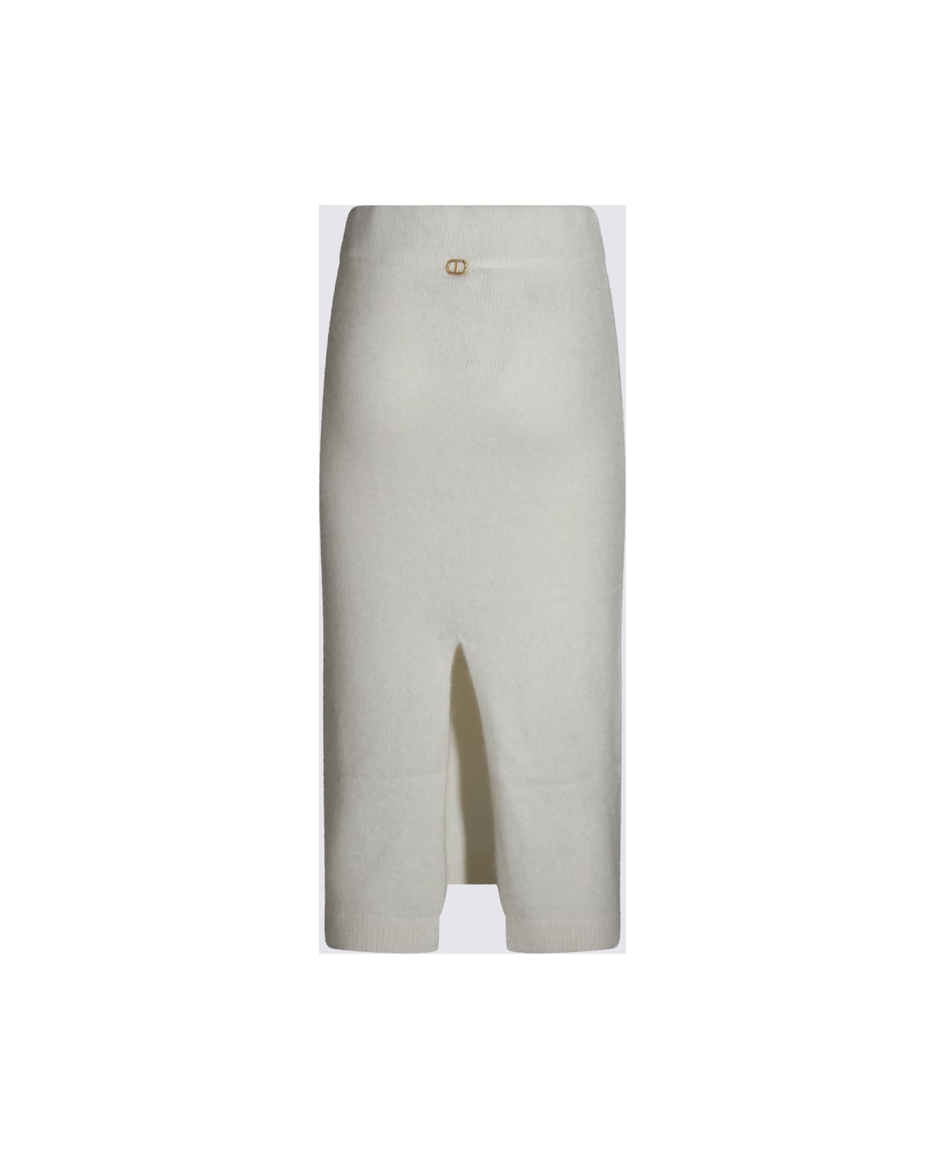 TwinSet White Viscose Midi Skirt - NEVE