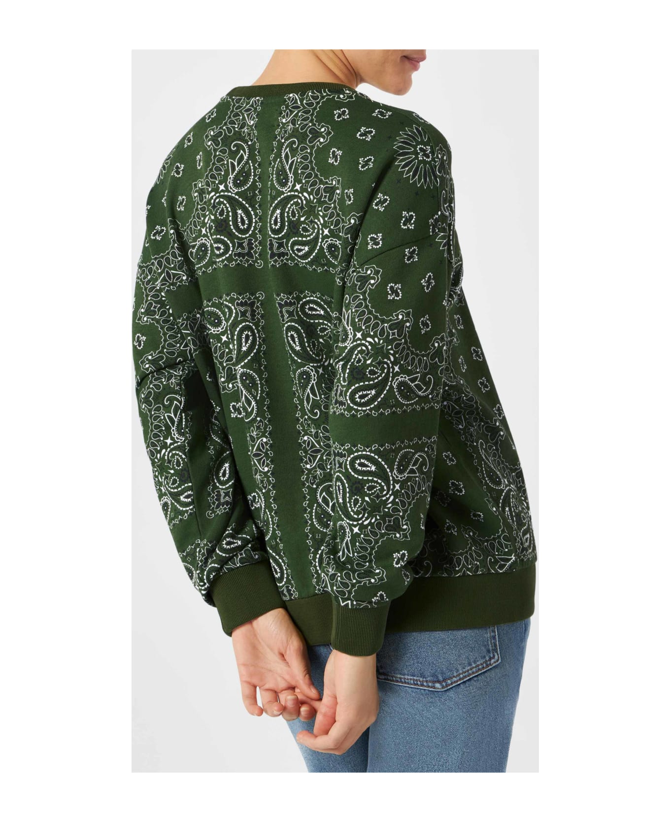 MC2 Saint Barth Woman Cotton Sweatshirt Stardust With Bandanna Print