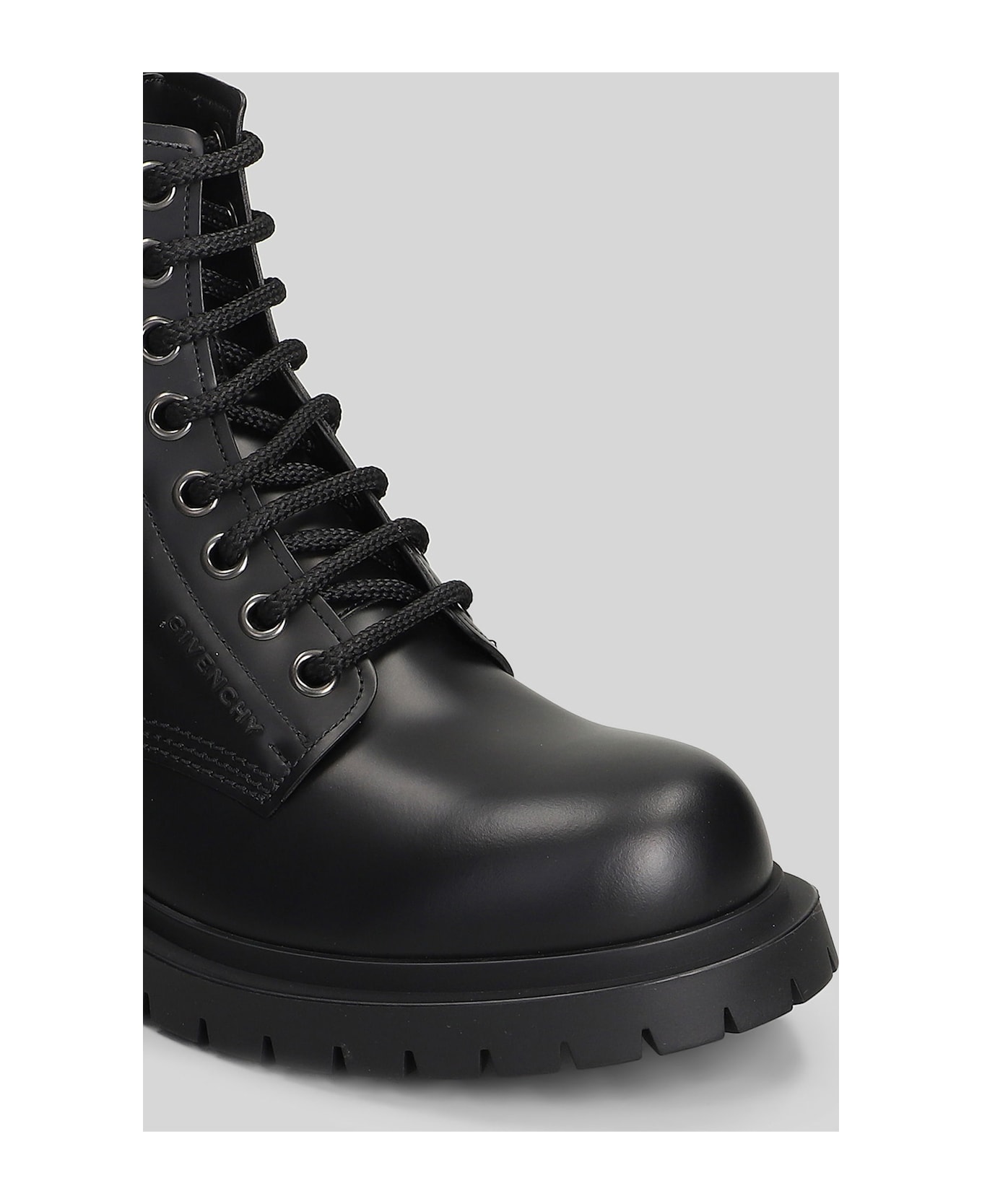 Givenchy Lace Up Boot Combat Boots In Black Leather - black