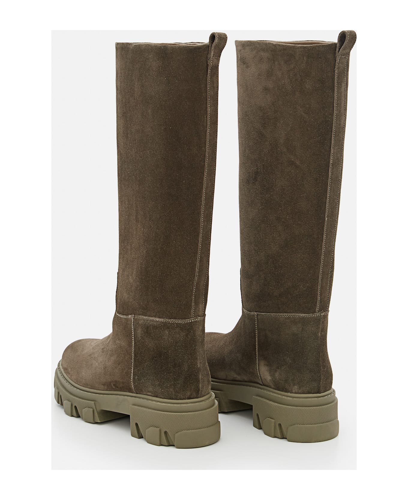 GIA BORGHINI Stivali Combat In Suede - Green