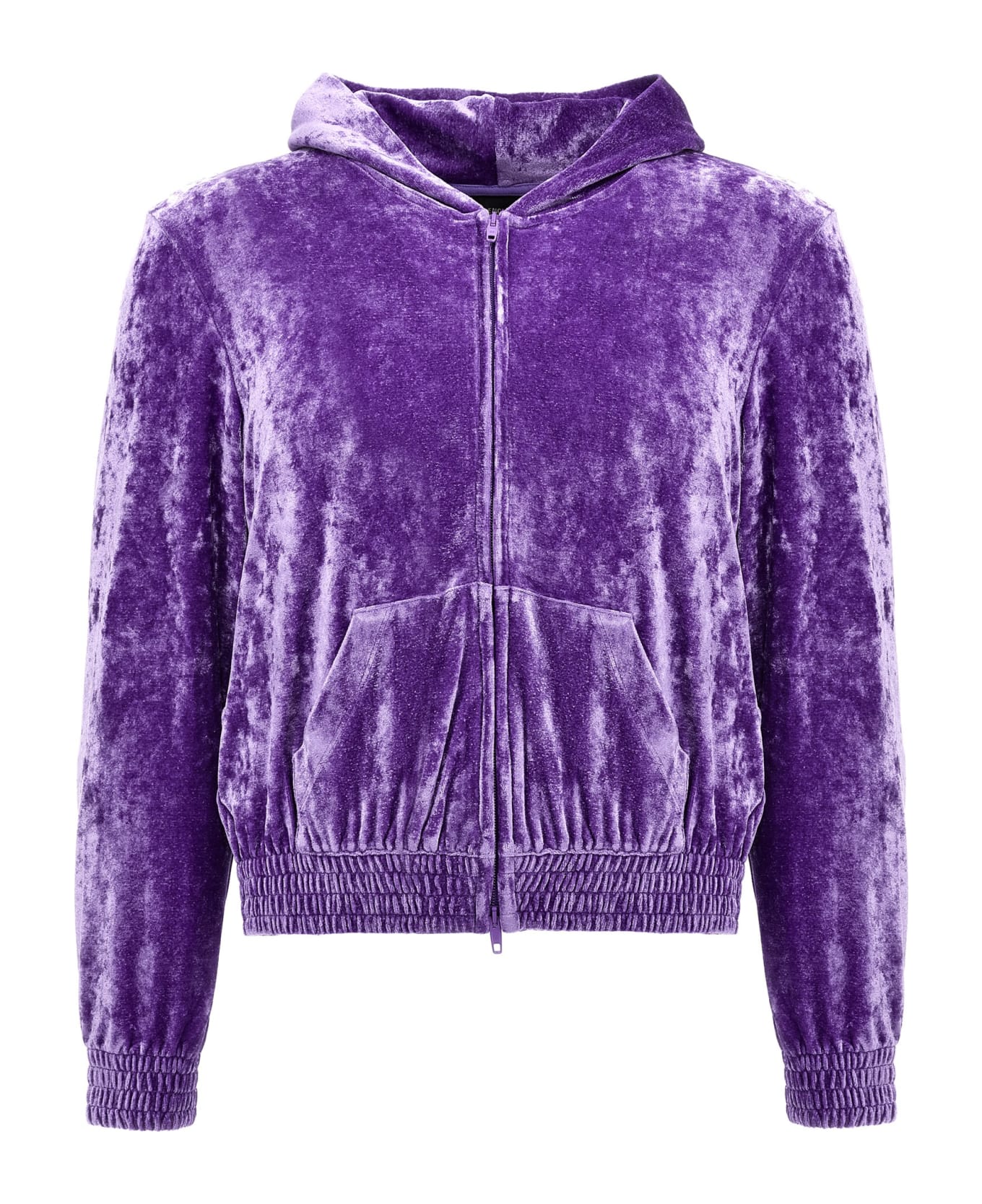 Balenciaga Fitted Zip Up Hoodie - Lilac