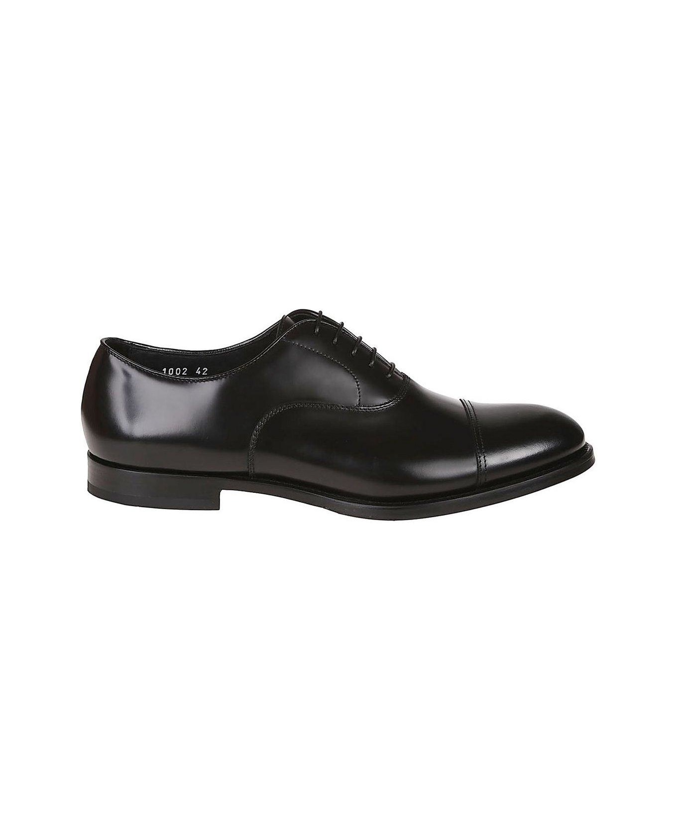 Doucal's Almond Toe Lace-up Shoes - Nero/fondo Nero