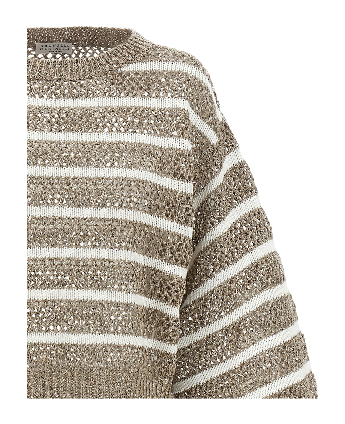 Brunello Cucinelli Pullover 
dazzling Ribbed Net
 - Nutshell+panama