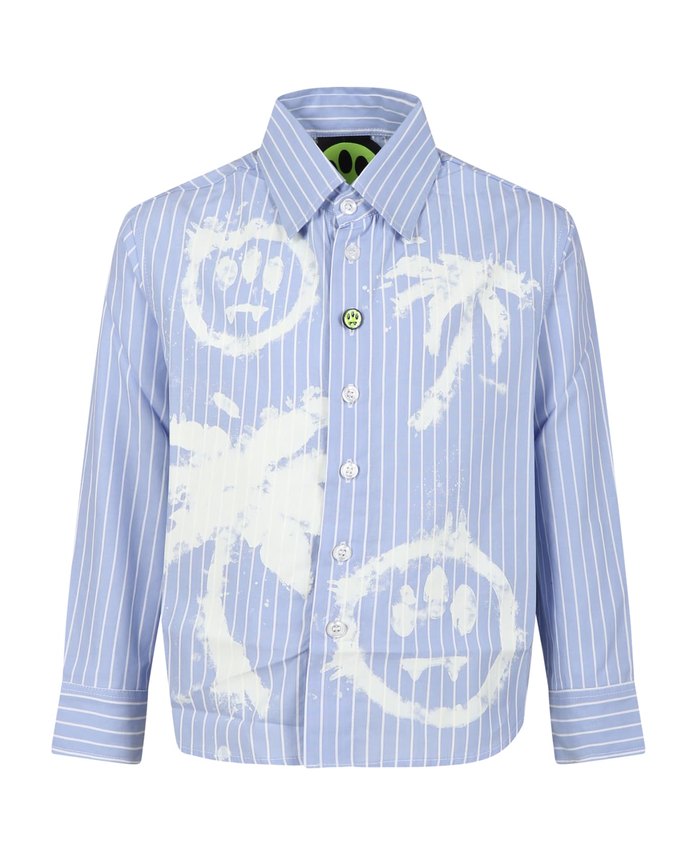 Barrow Sky Blue Shirt For Boy With Smiley Face - Celeste