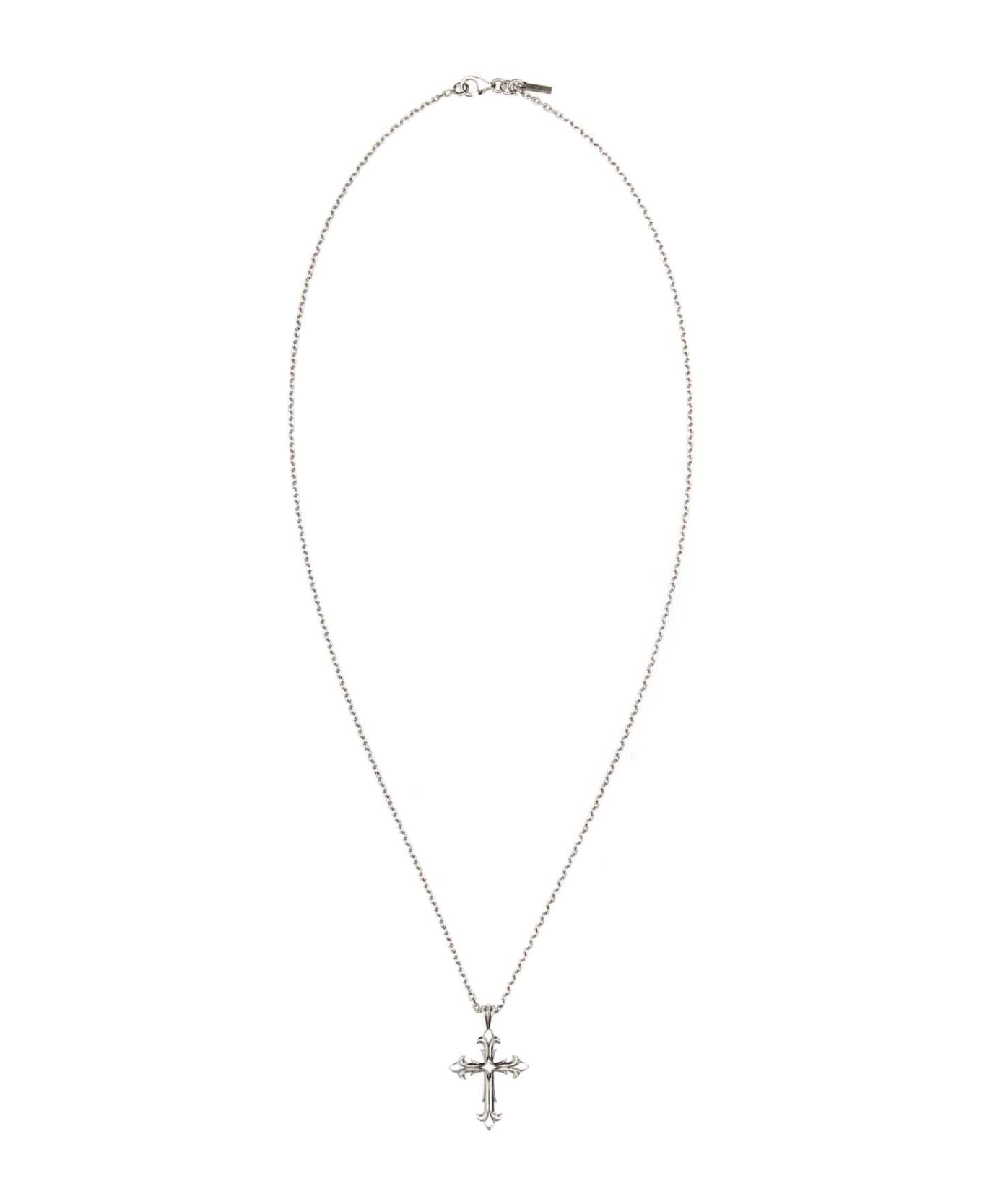 Emanuele Bicocchi 925 Silver Fleury Cross Necklace - SILVER