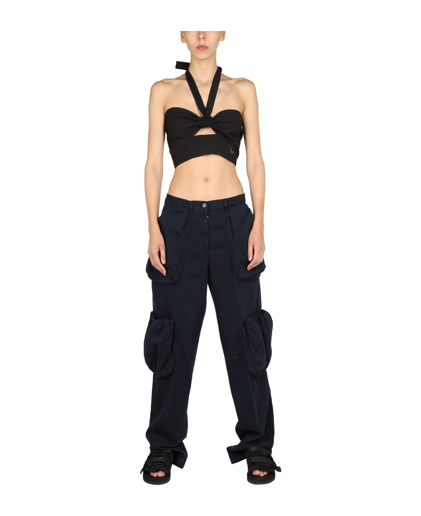 1/OFF Top With Crossed Straps - NERO
