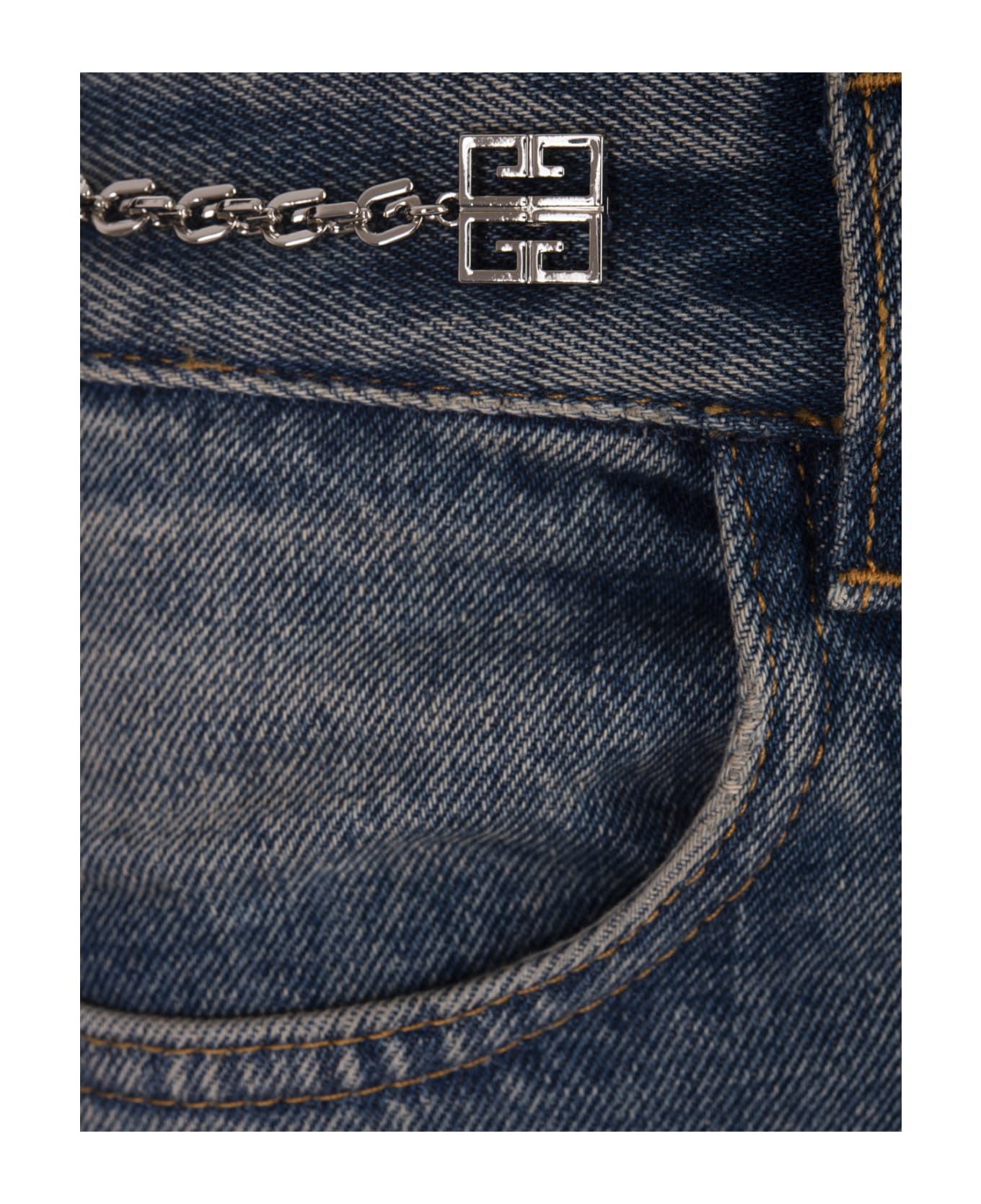 Givenchy Medium Blue Denim Jeans With Boot Cut - Blue