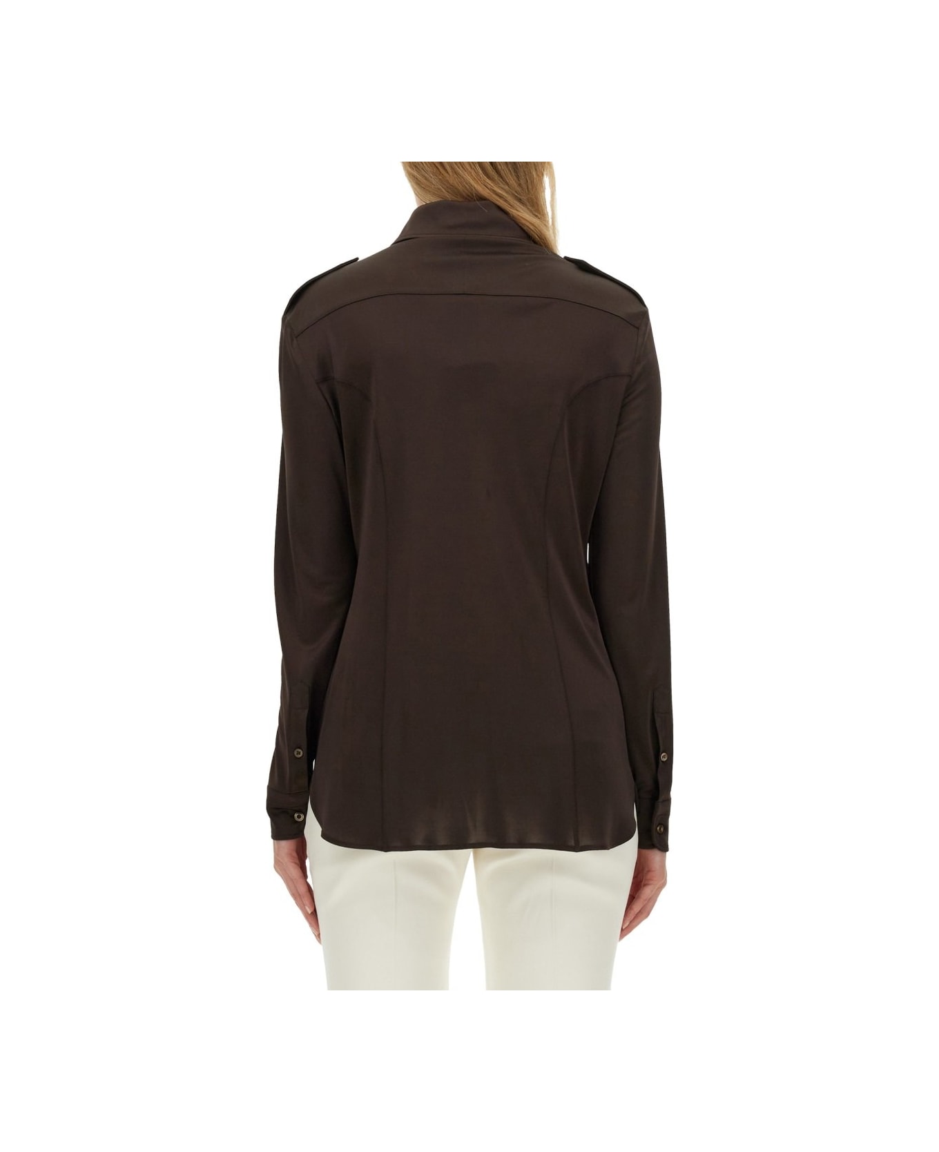 Tom Ford Flap Pocket Long-sleeved Shirt - BROWN