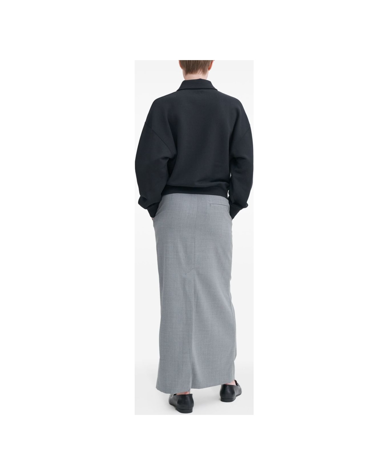 Filippa K Long Sleeves Polo Shirt - Black