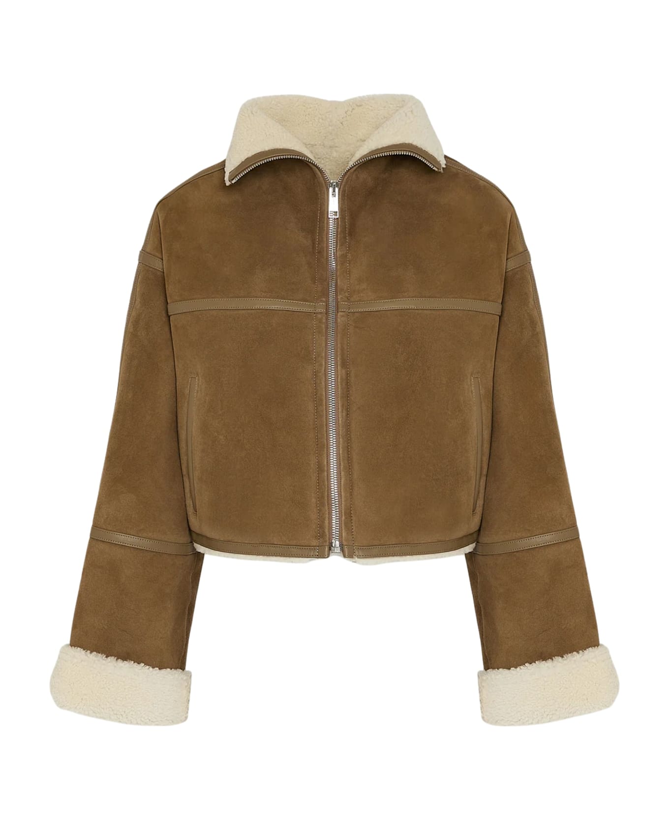 Yves Salomon Short Suede Jacket - Brown