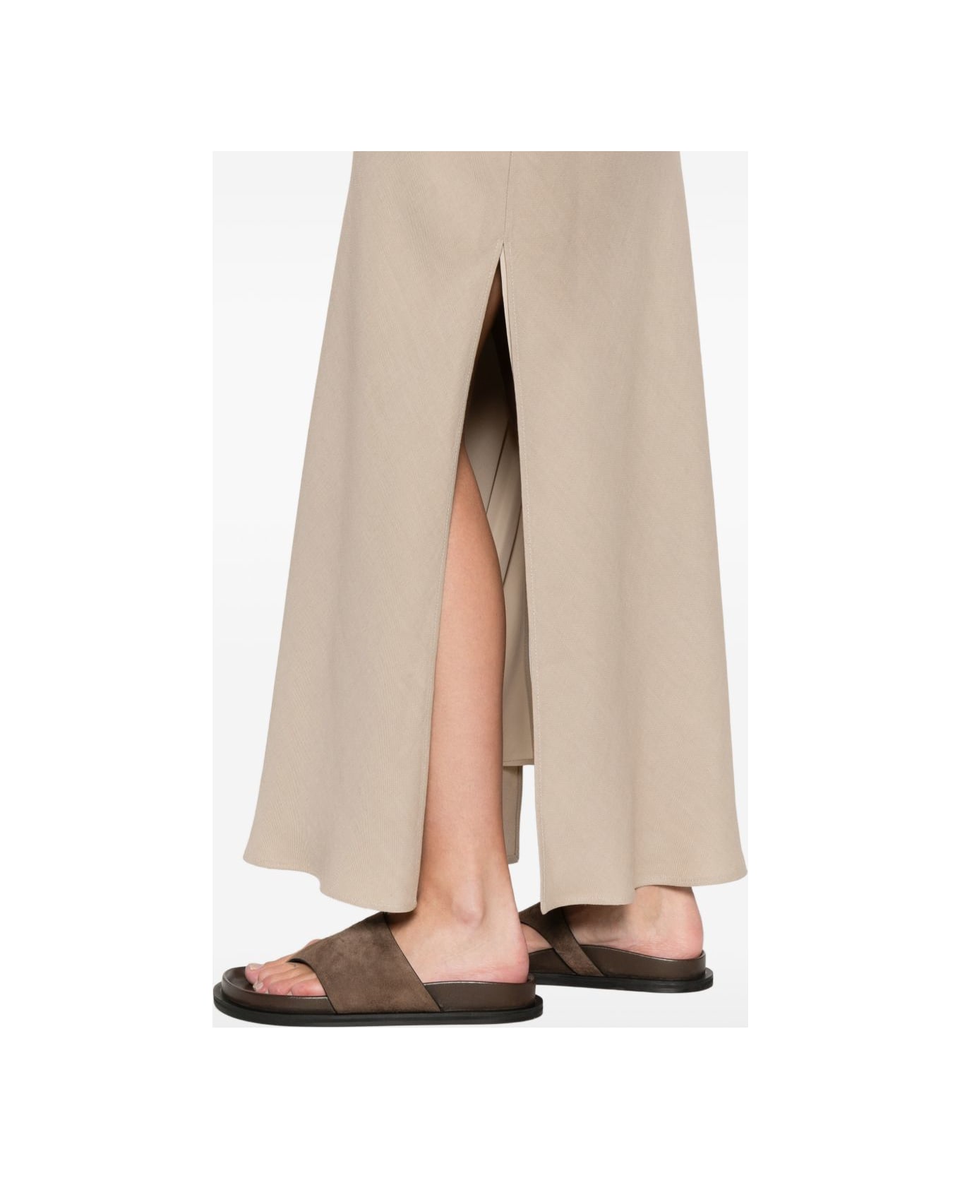 Brunello Cucinelli Line Blend Long Skirt - Beige