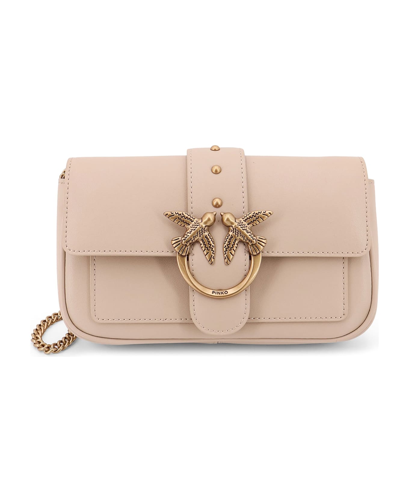 Pinko Love One Pocket Shoulder Bag - BEIGE