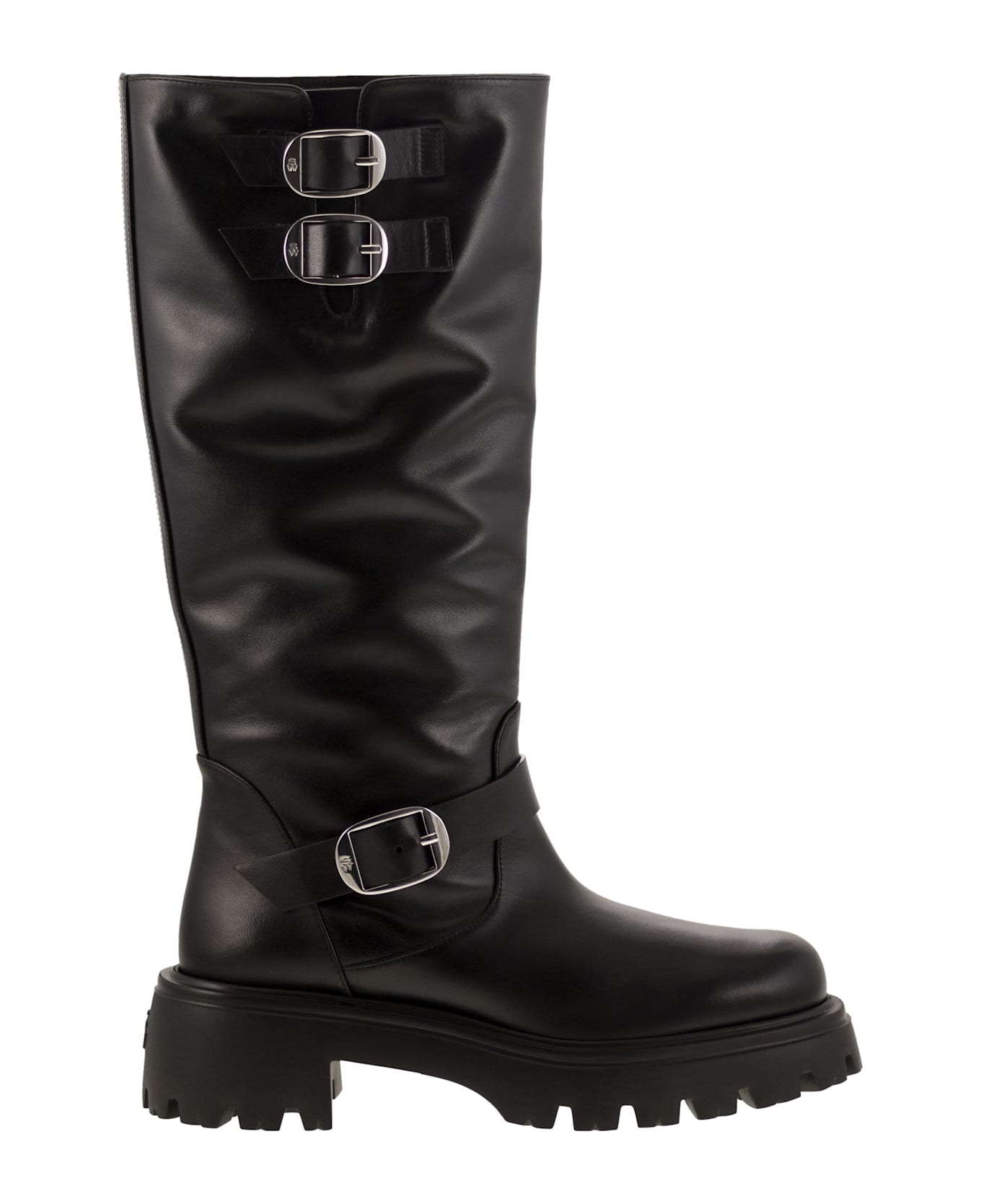 Stuart Weitzman Emerson Moto - Leather Boot - Black
