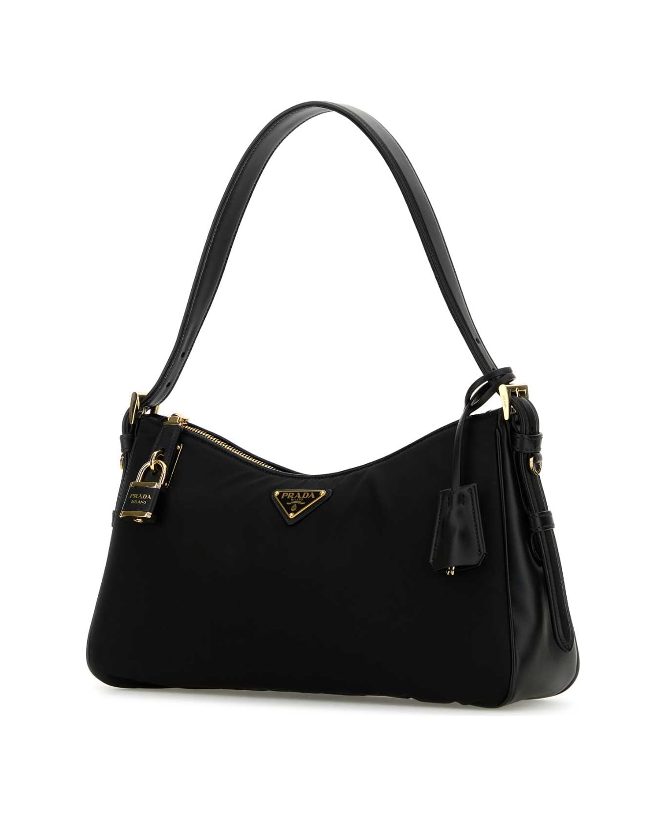 Prada Black Nylon Large Aimã©e Shoulder Bag - Nero