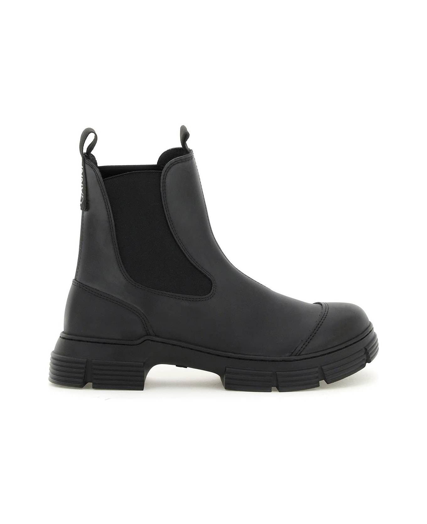 Ganni Recycled Rubber Chelsea Ankle Boots - Black