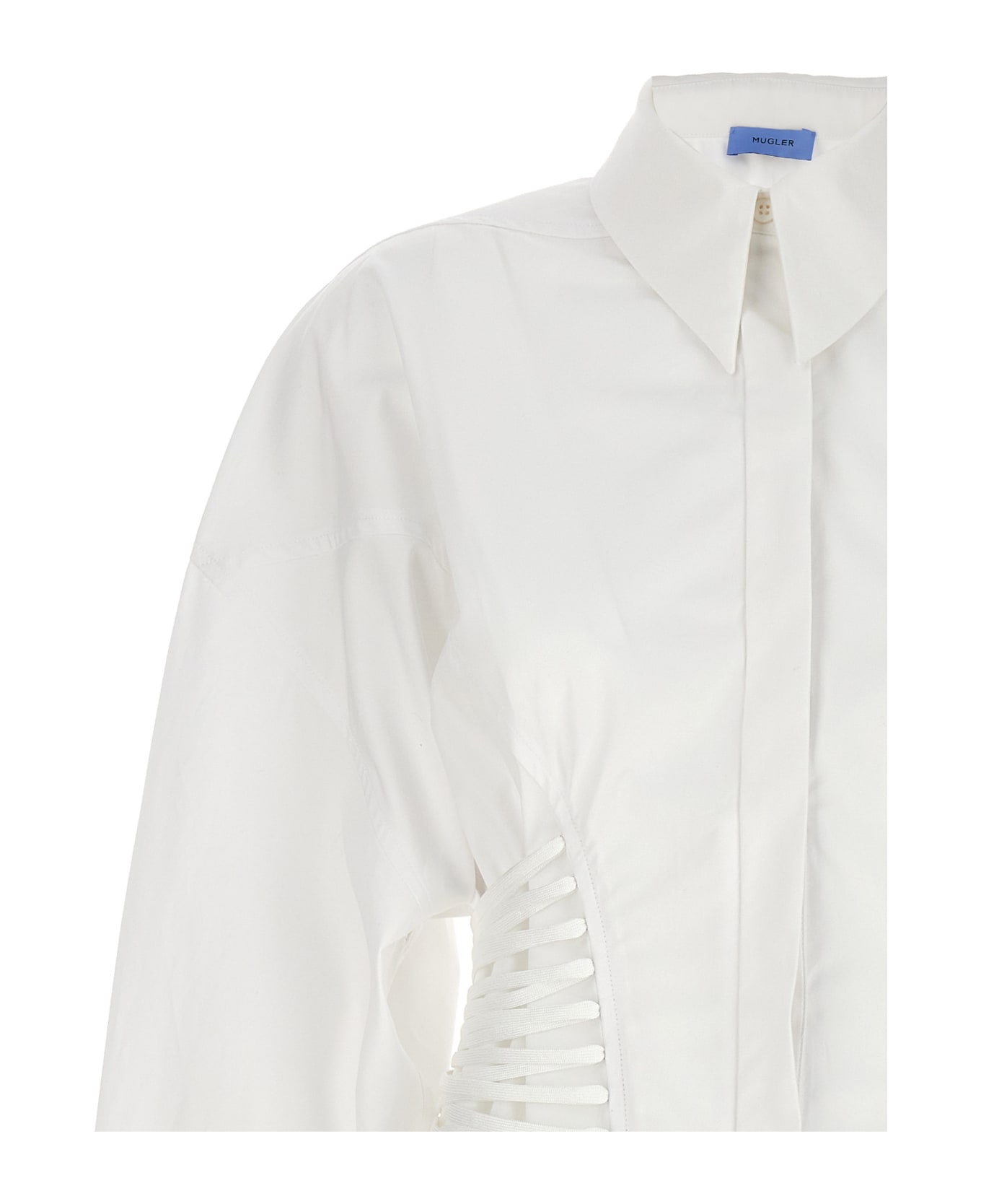 Mugler 'laced-up' Shirt - White シャツ